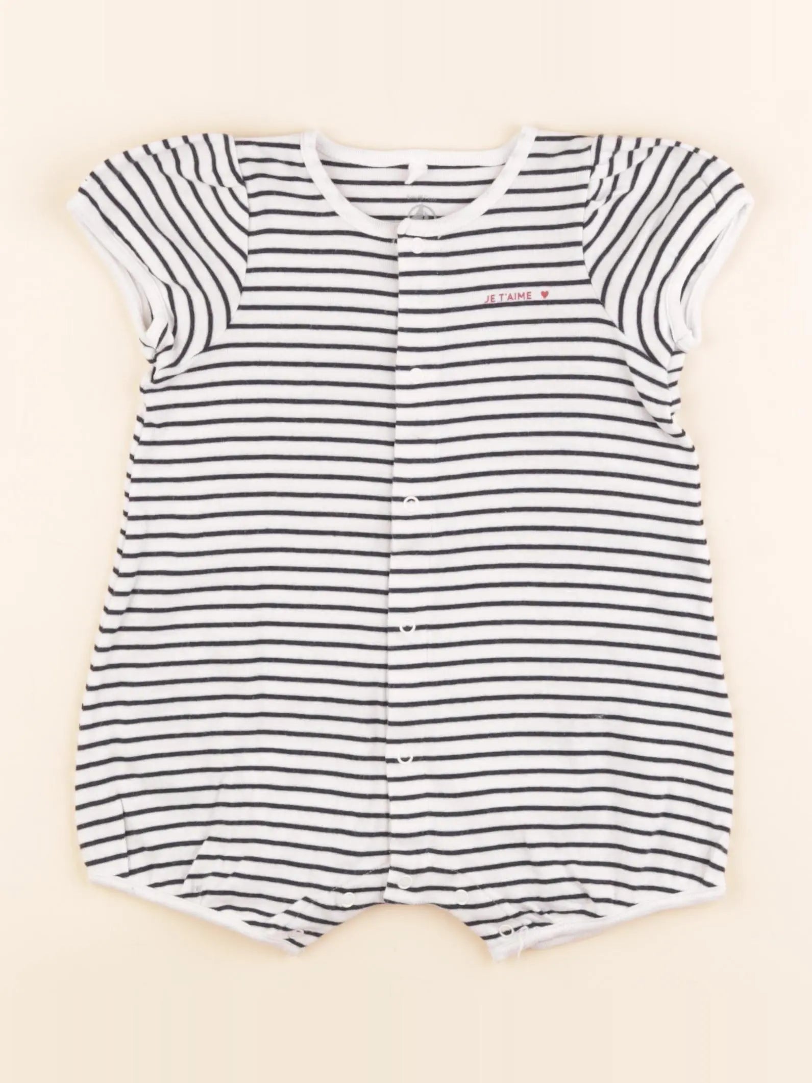 Pyjama coton blanc, bleu