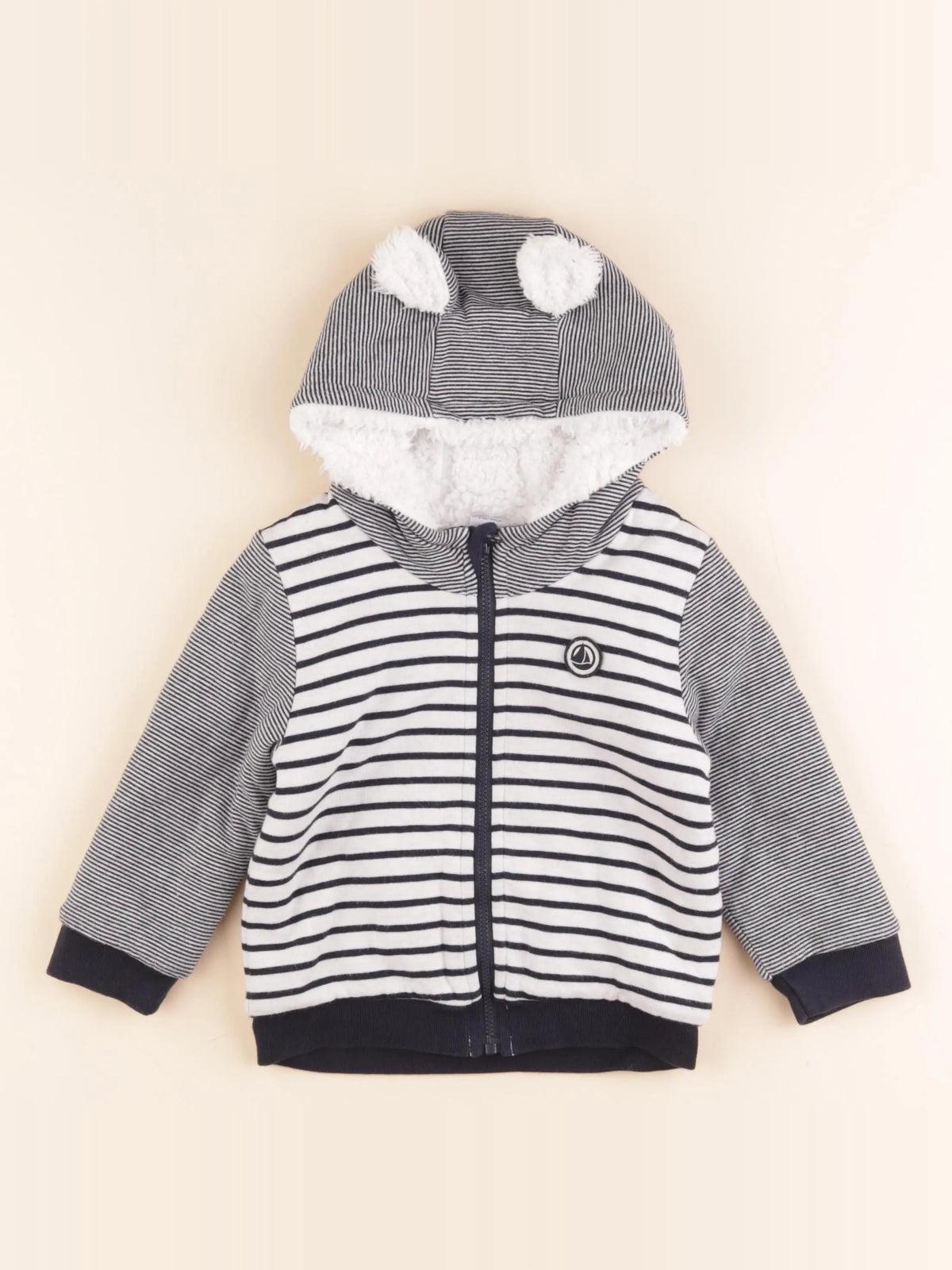 Sweat blanc, bleu