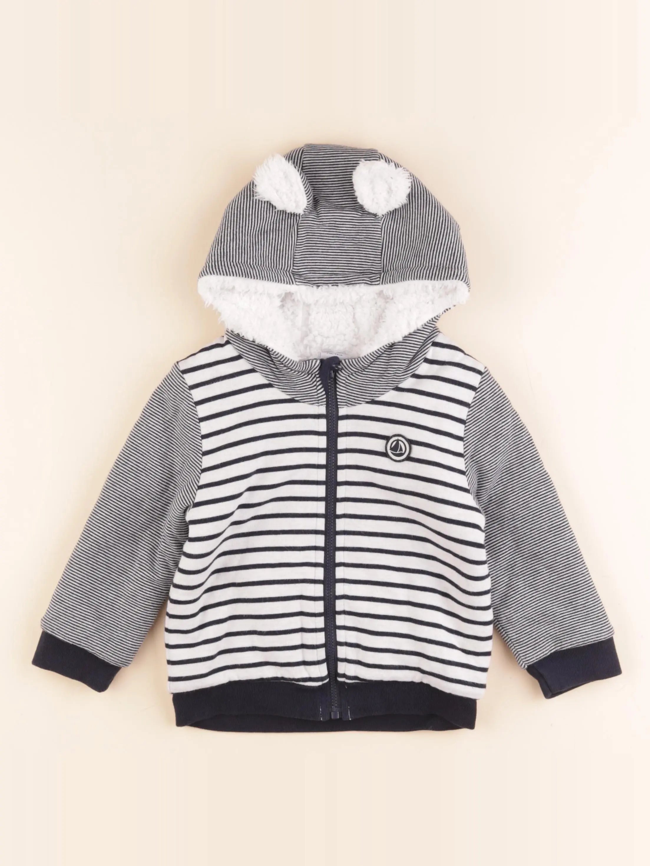 Sweat blanc, bleu