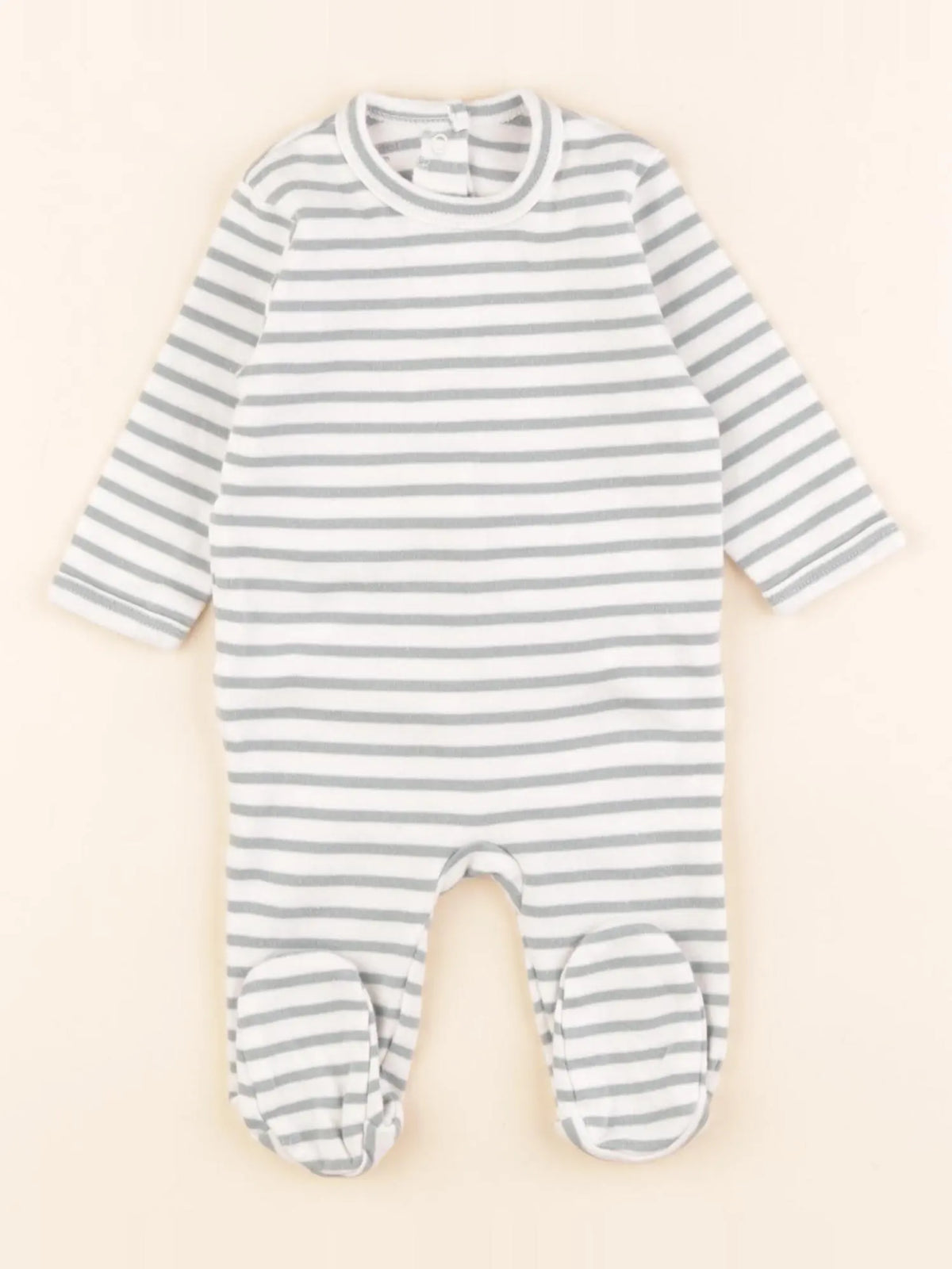 Vertbaudet - pyjama coton blanc, vert - 3 mois