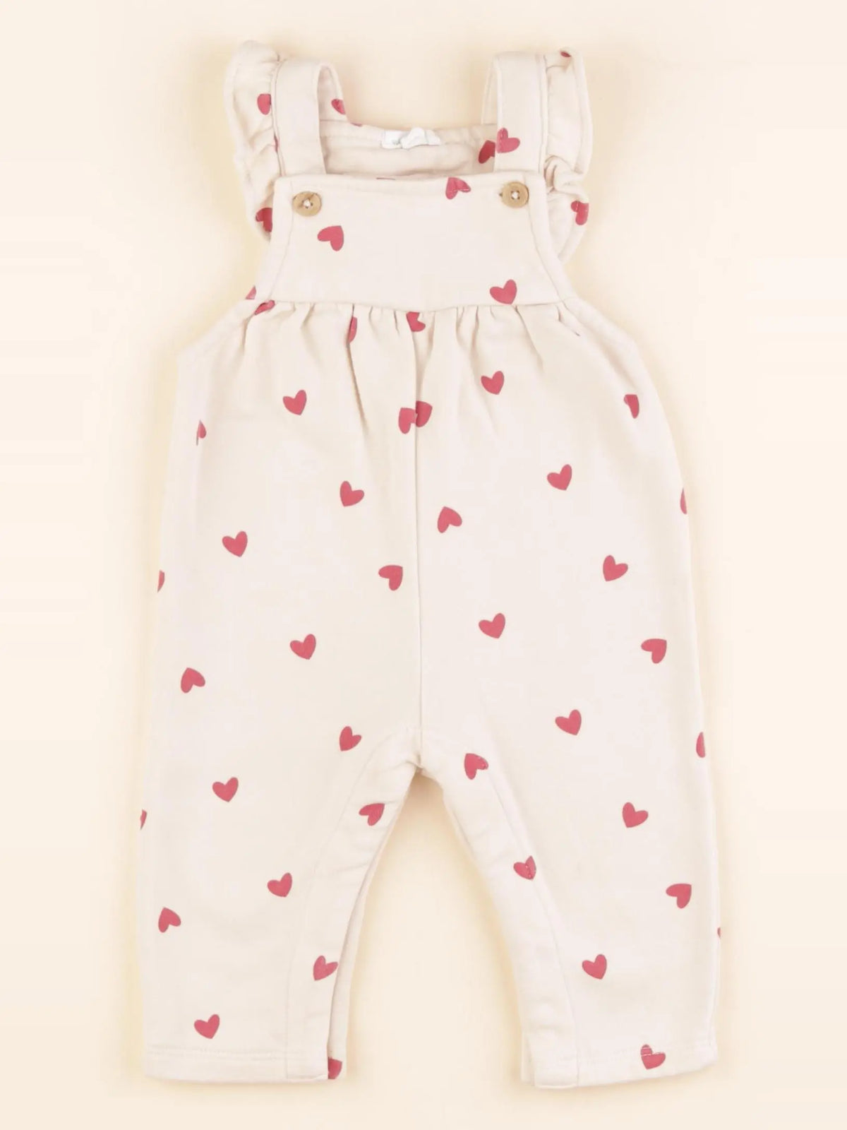 Vertbaudet - salopette beige, rouge - 6 mois
