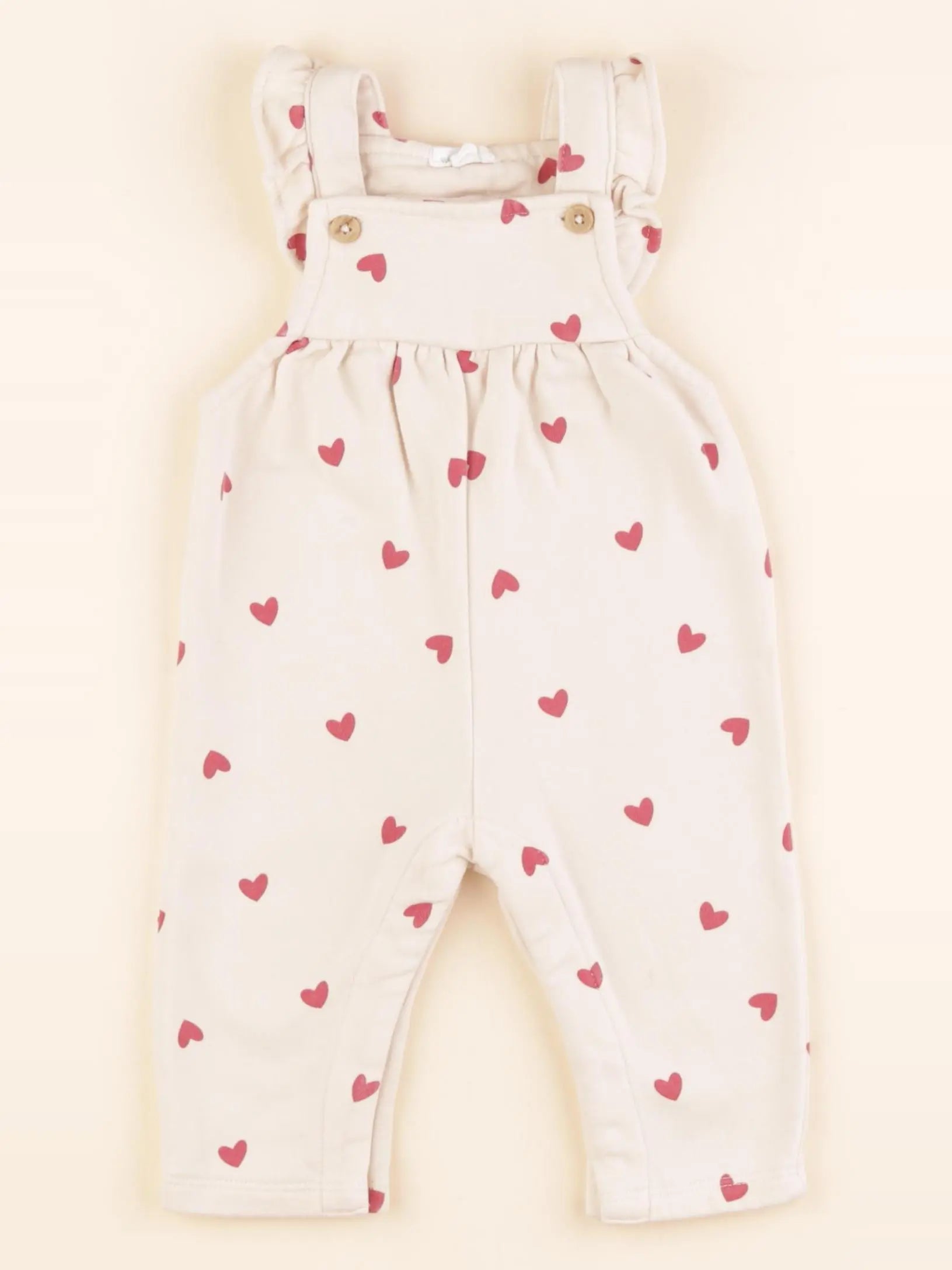 Vertbaudet - salopette beige, rouge - 6 mois