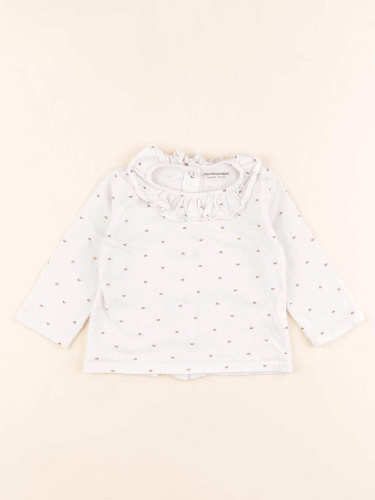 Vertbaudet - tee-shirt blanc, or - 9 mois