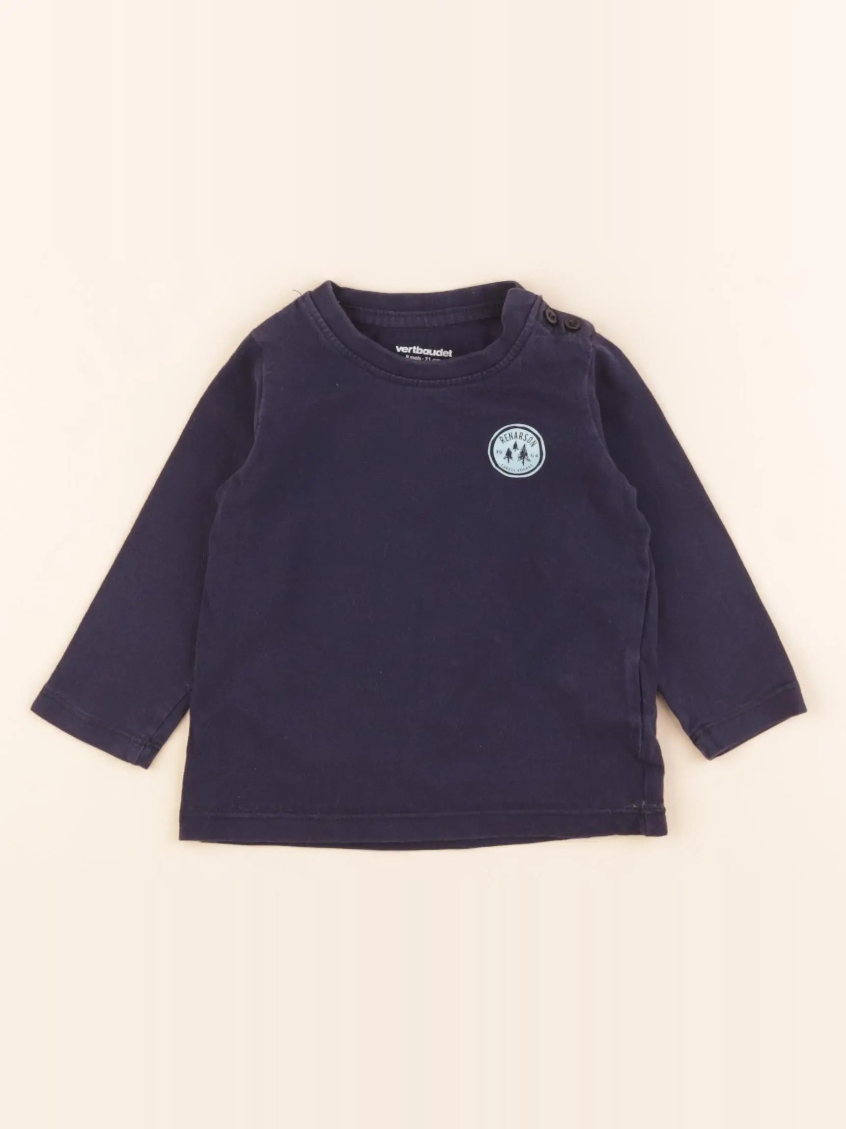 Vertbaudet - tee-shirt bleu - 9 mois