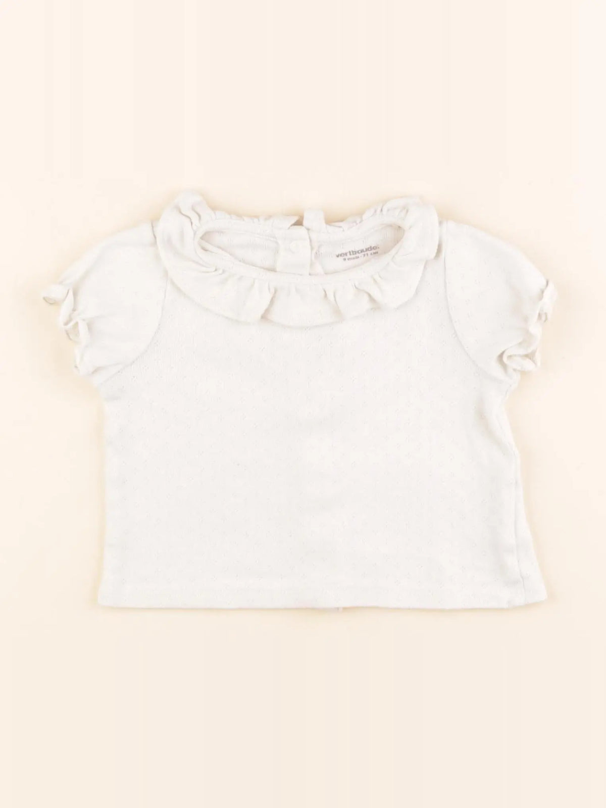 Vertbaudet - tee-shirt beige - 9 mois