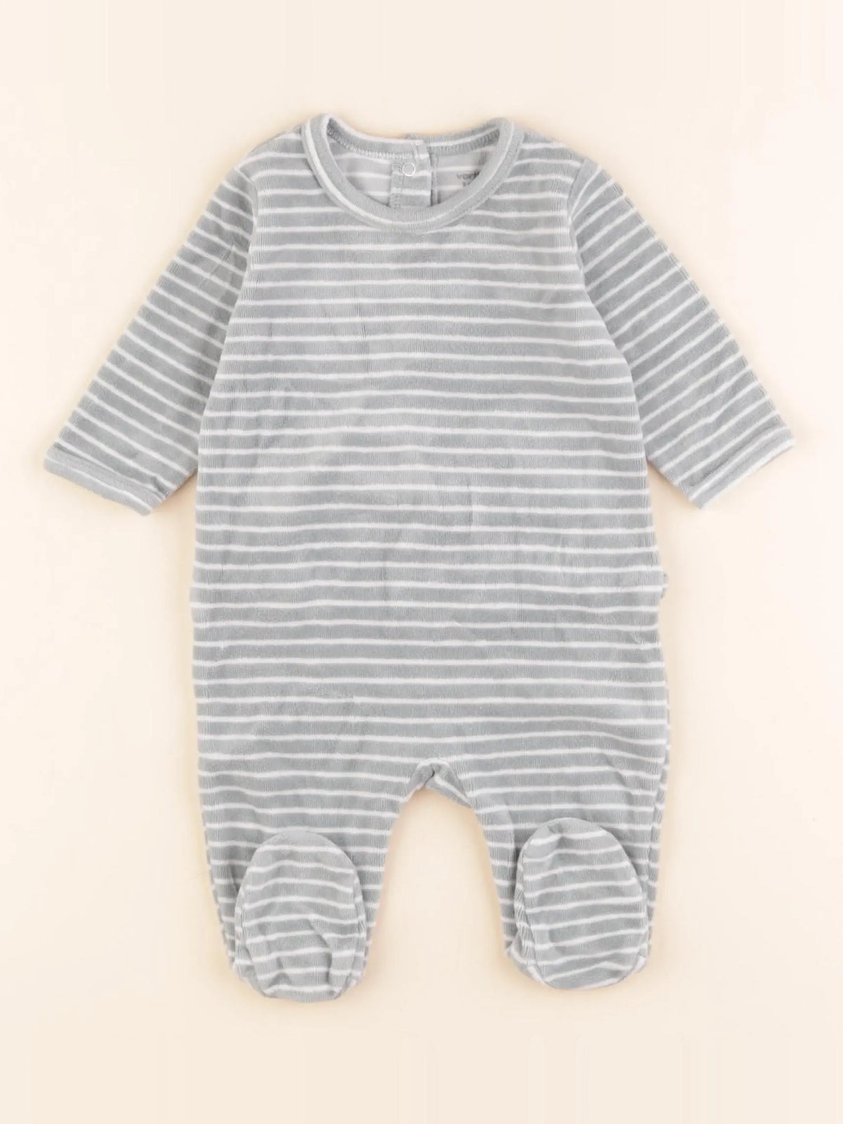 Vertbaudet - pyjama velours vert - 3 mois