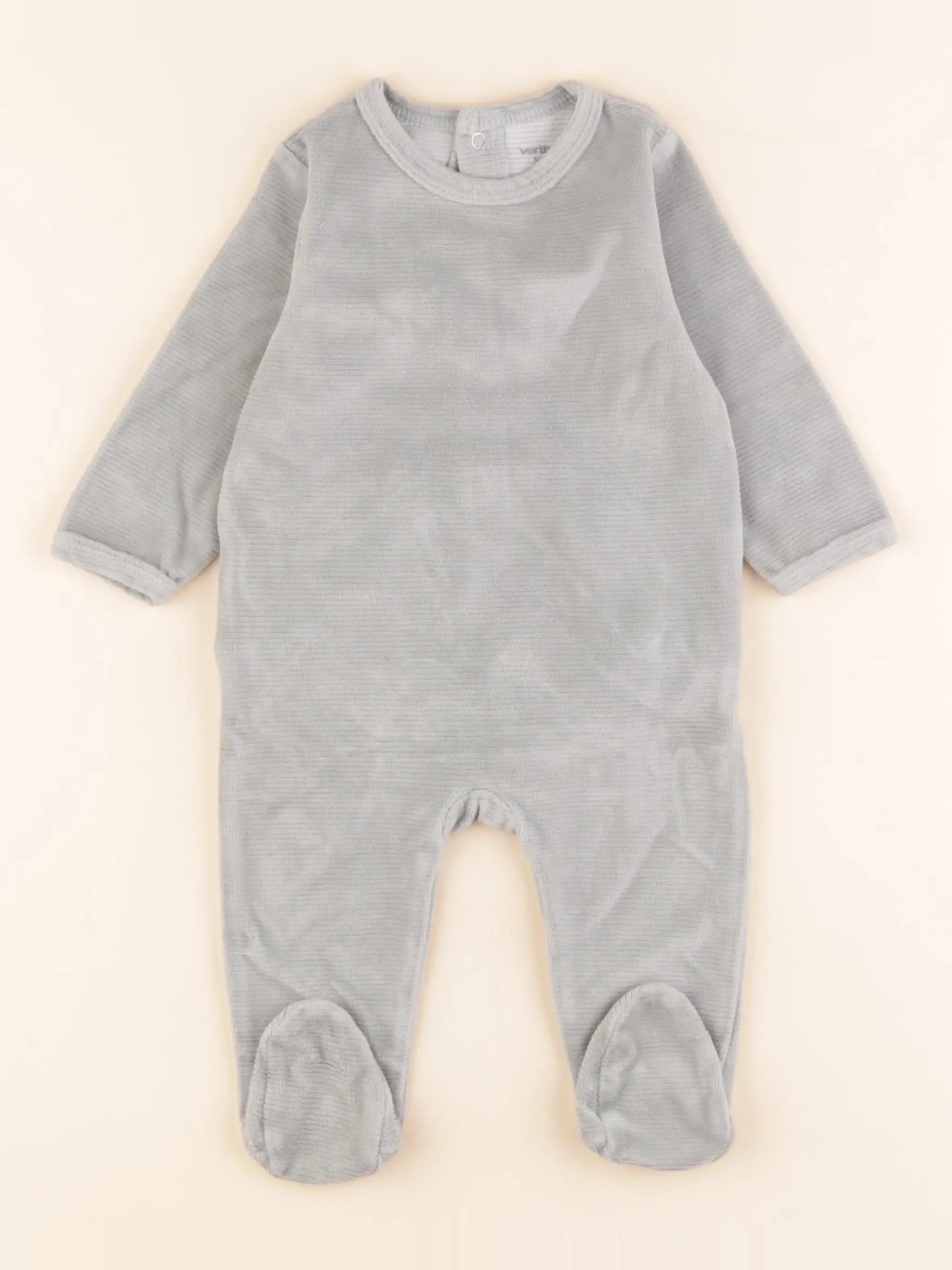 Vertbaudet - pyjama velours vert - 6 mois