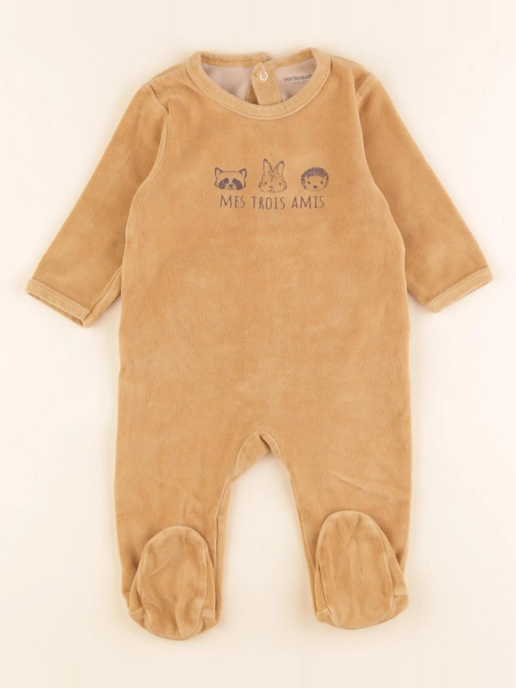 Vertbaudet - pyjama velours jaune - 6 mois