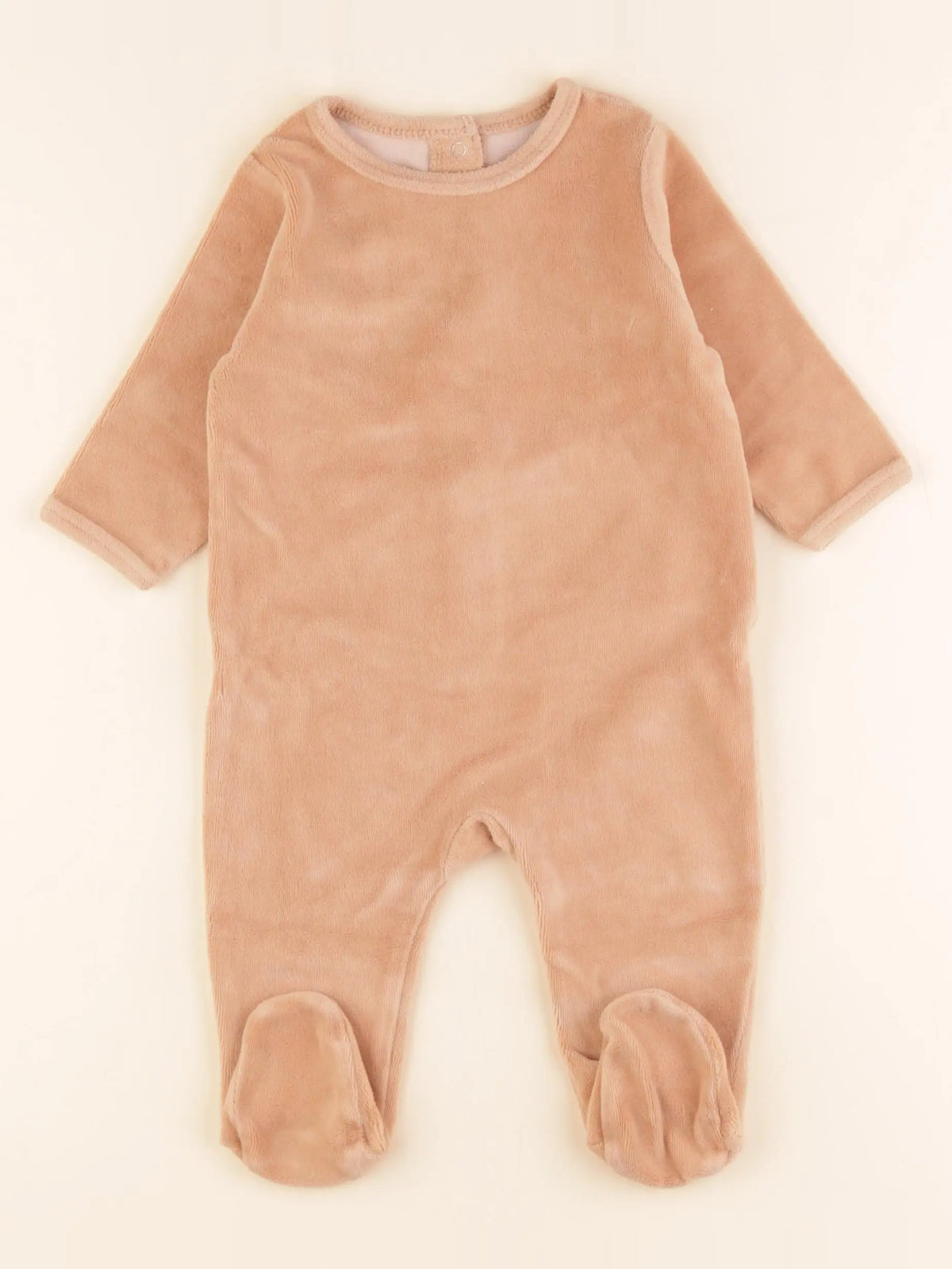 Vertbaudet - pyjama velours marron - 3 mois