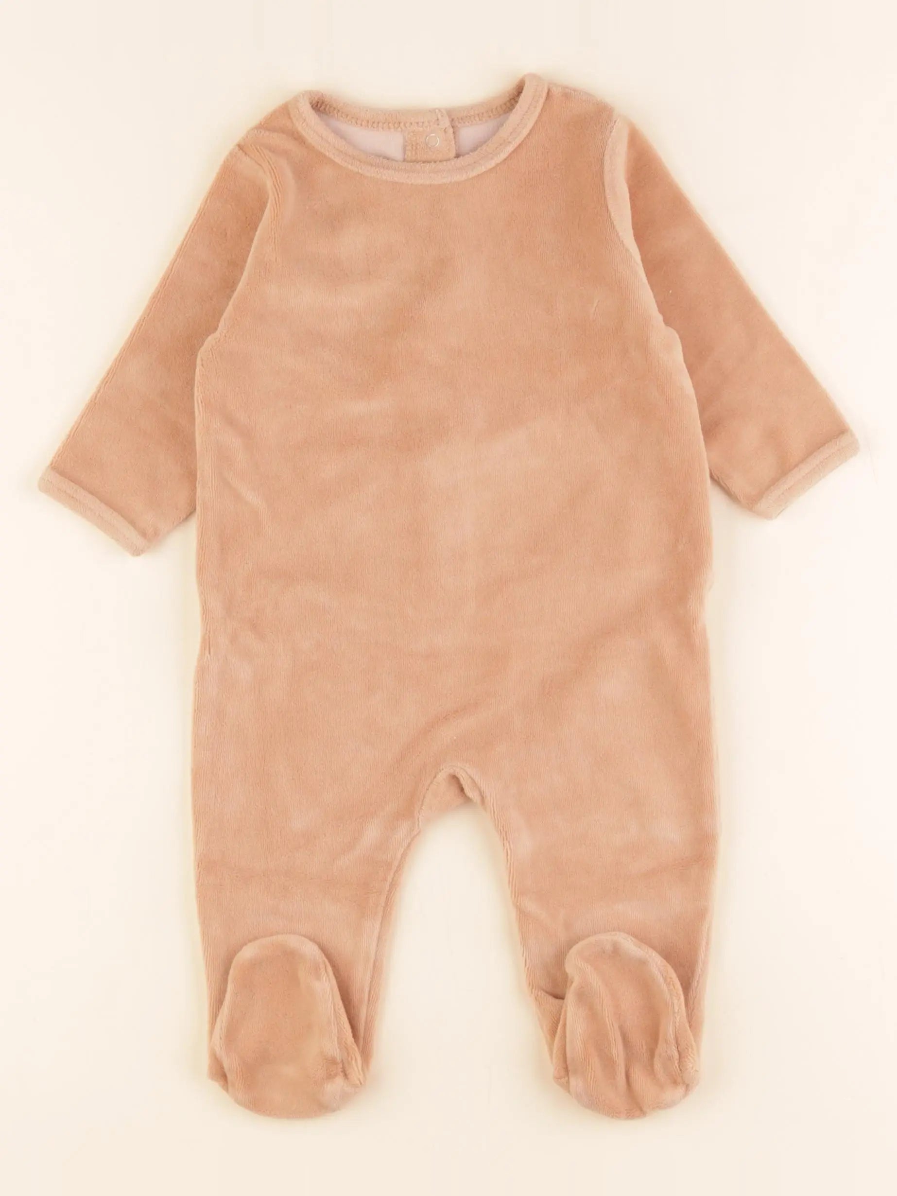 Vertbaudet - pyjama velours marron - 3 mois