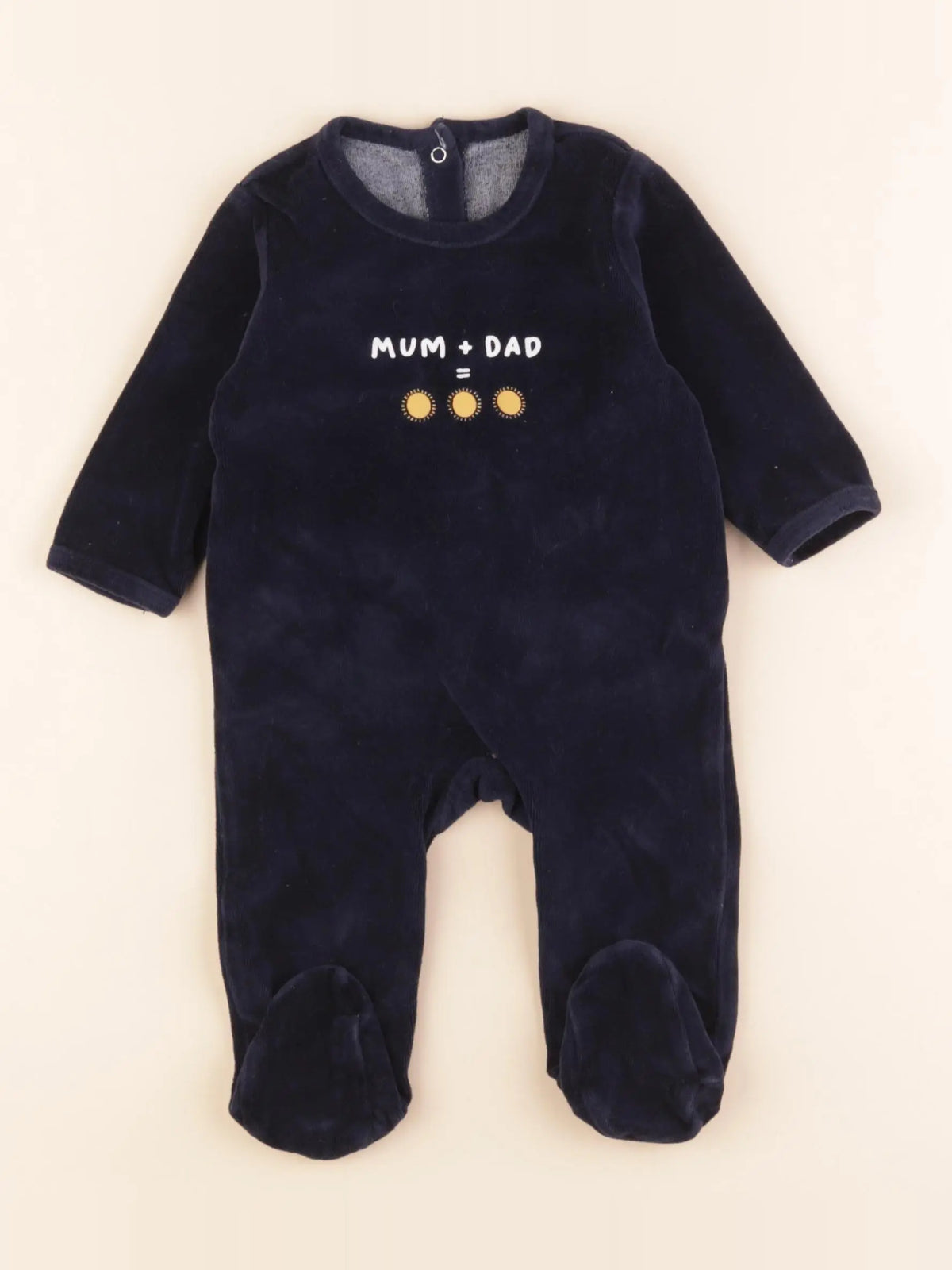 Vertbaudet - pyjama velours bleu - 6 mois