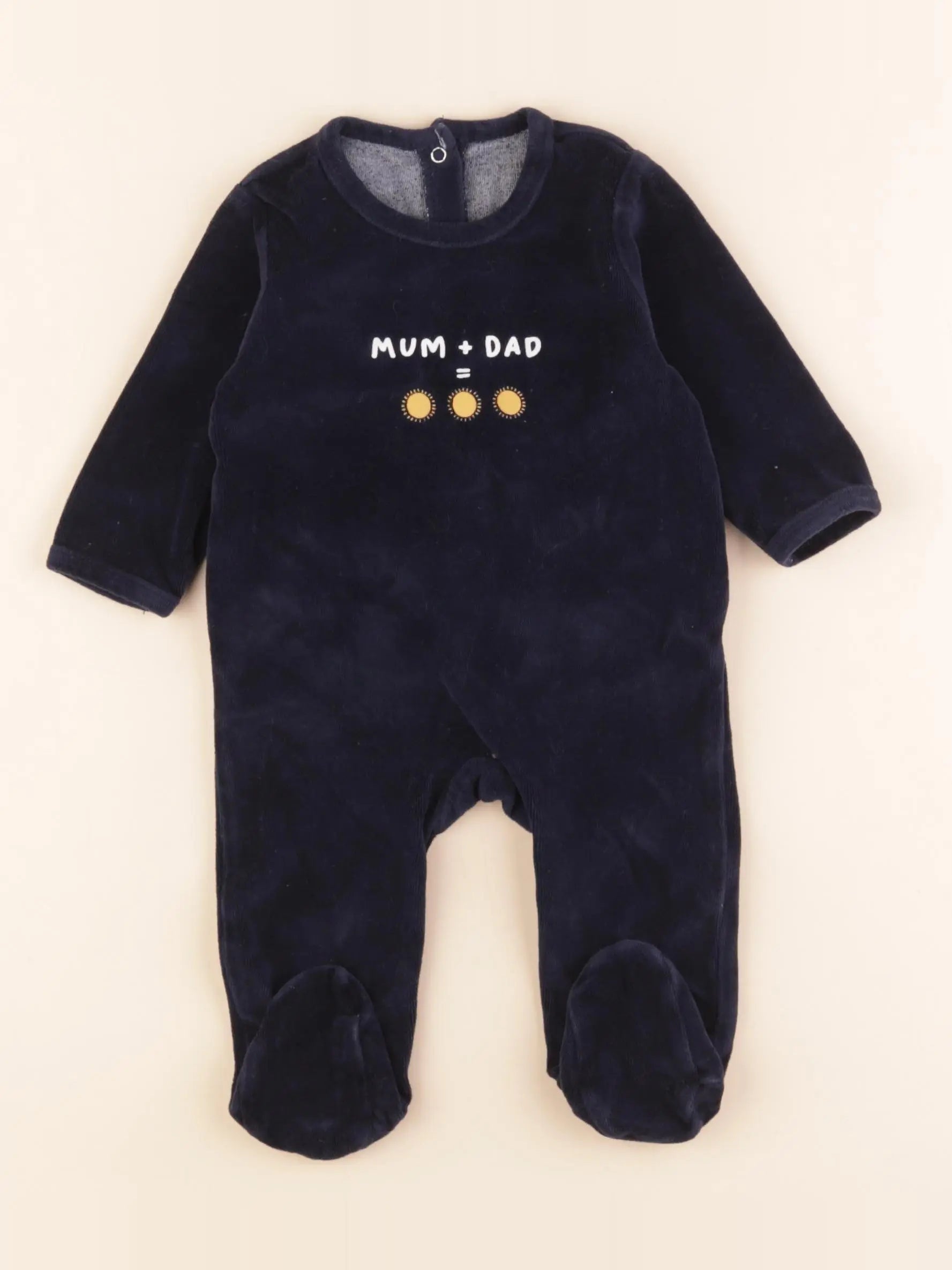 Vertbaudet - pyjama velours bleu - 6 mois