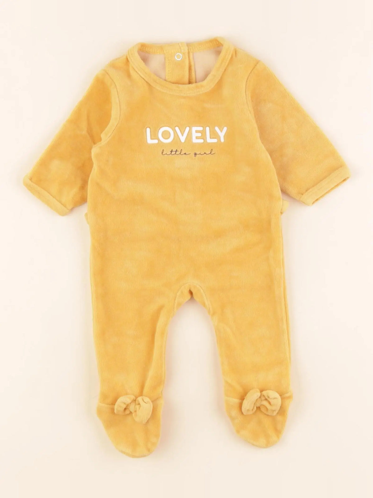 Vertbaudet - pyjama velours jaune - 1 mois