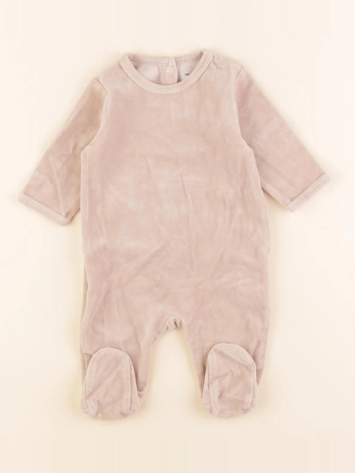 Vertbaudet - pyjama velours marron - 3 mois
