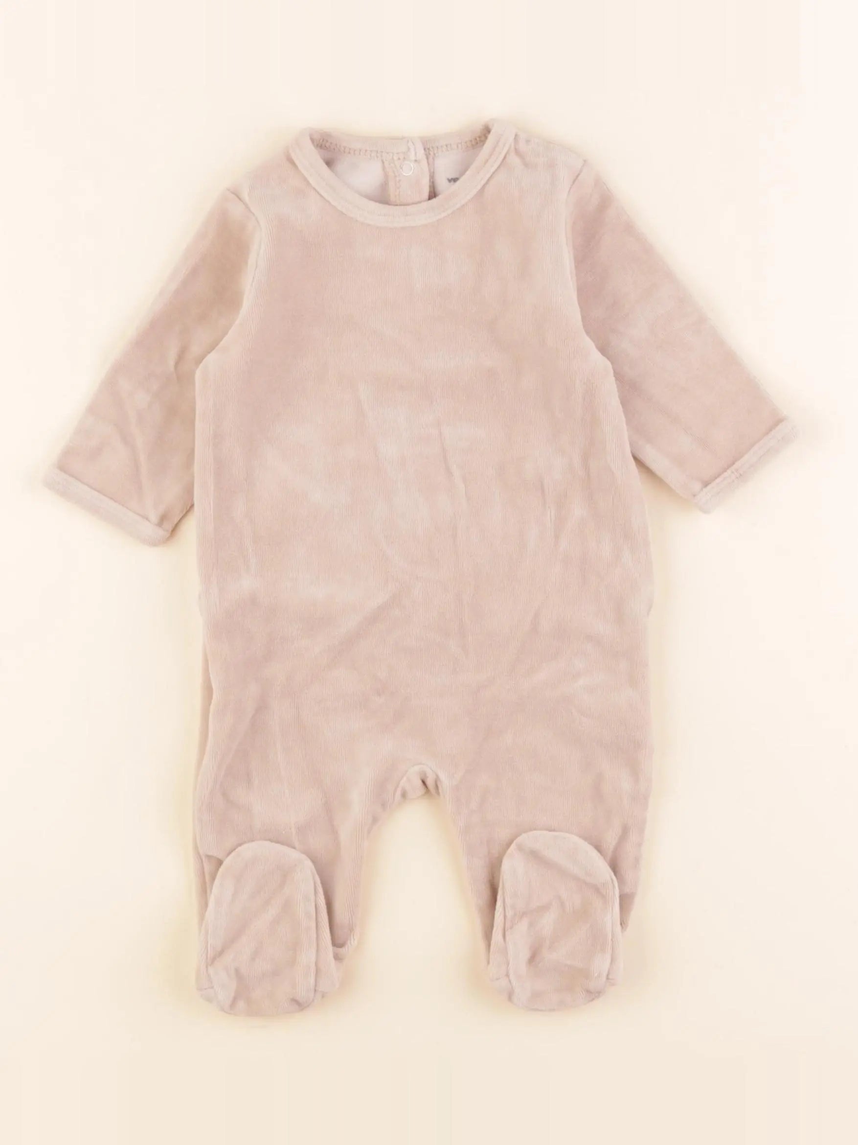 Vertbaudet - pyjama velours marron - 3 mois