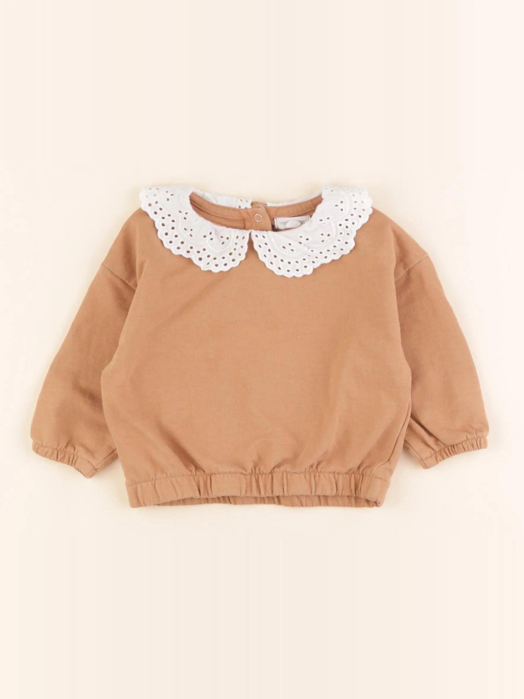 Vertbaudet - sweat marron - 9 mois