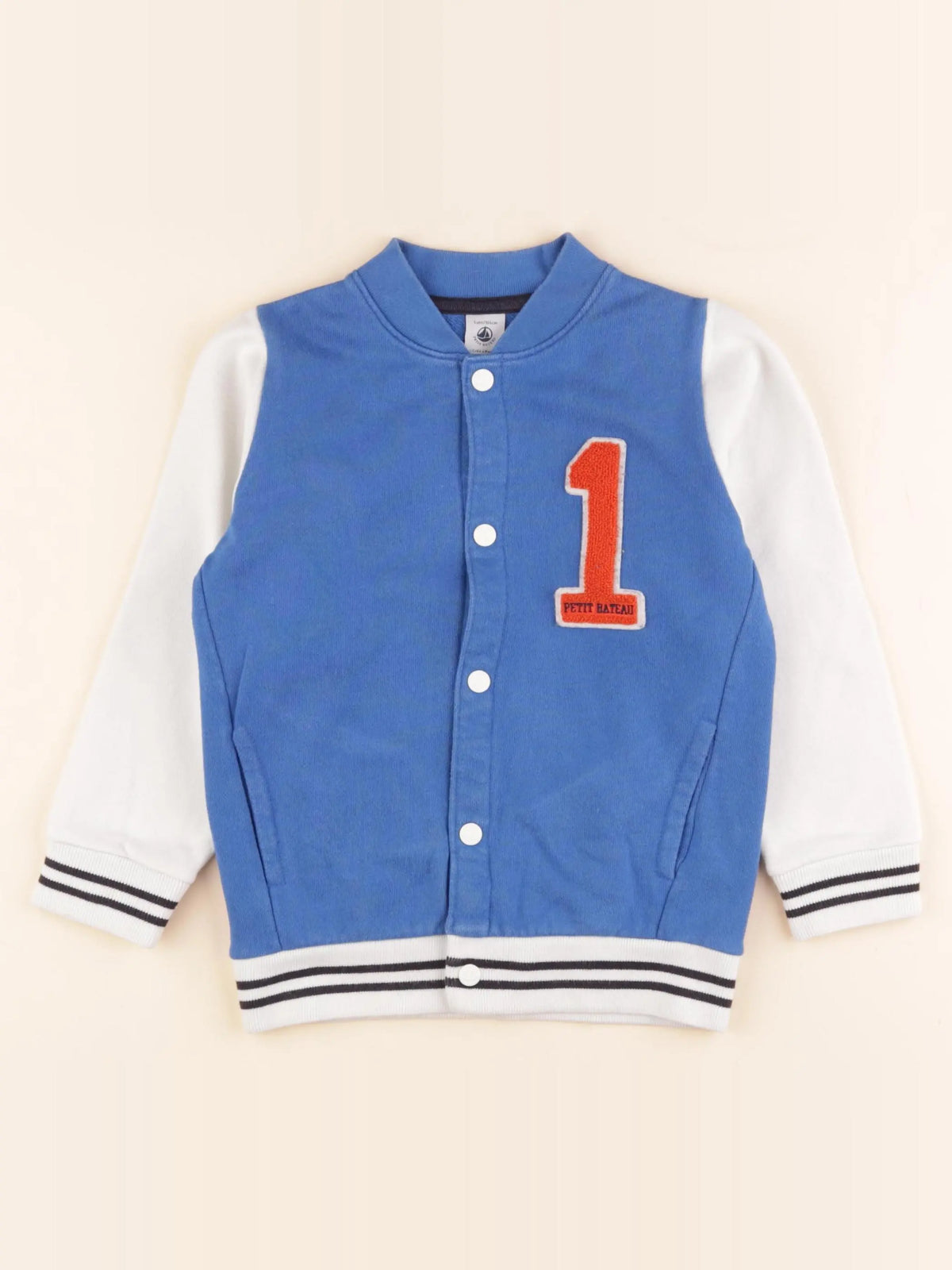 Sweat bleu, blanc