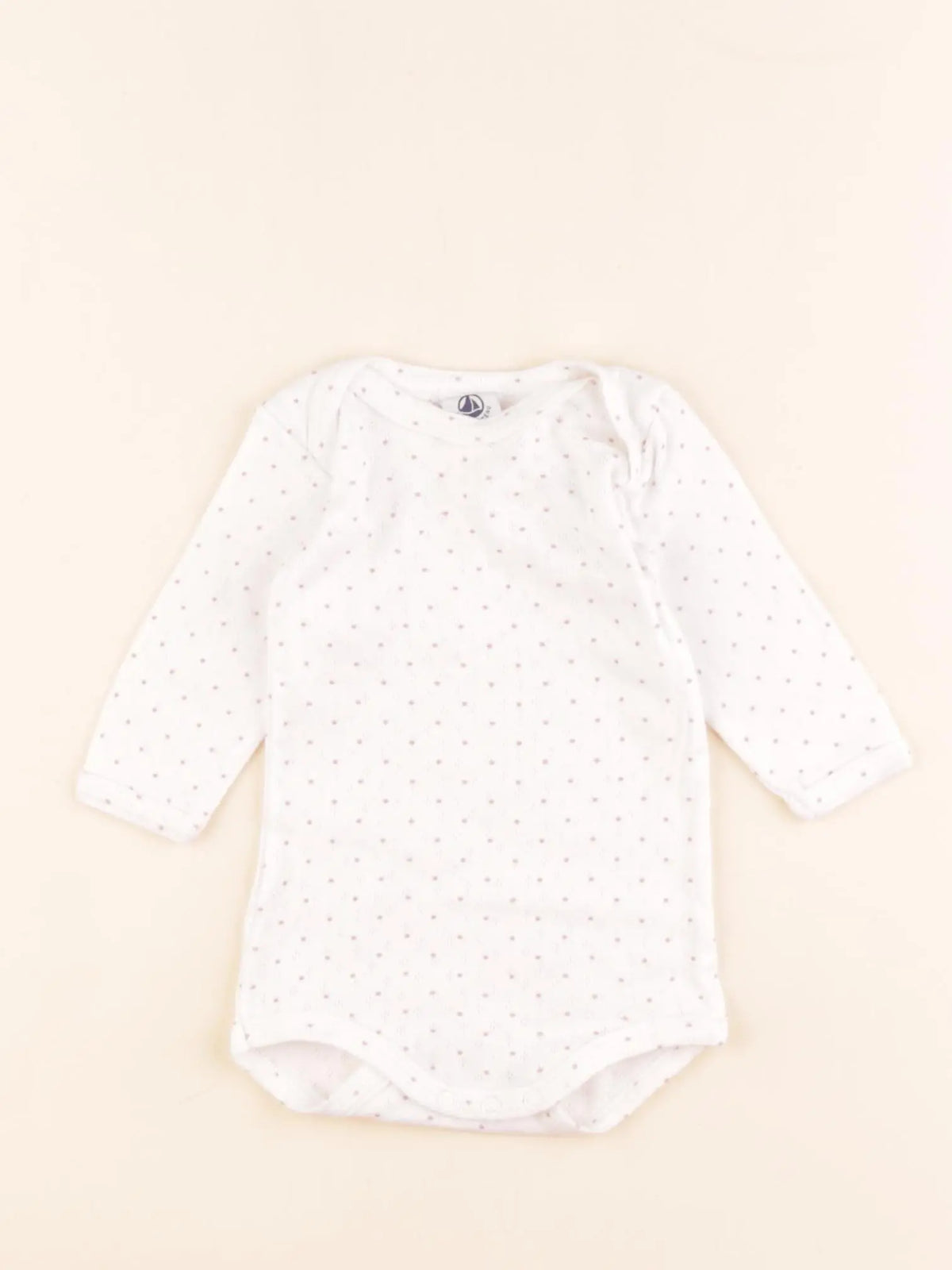 Petit Bateau - body blanc, rose - 3 mois