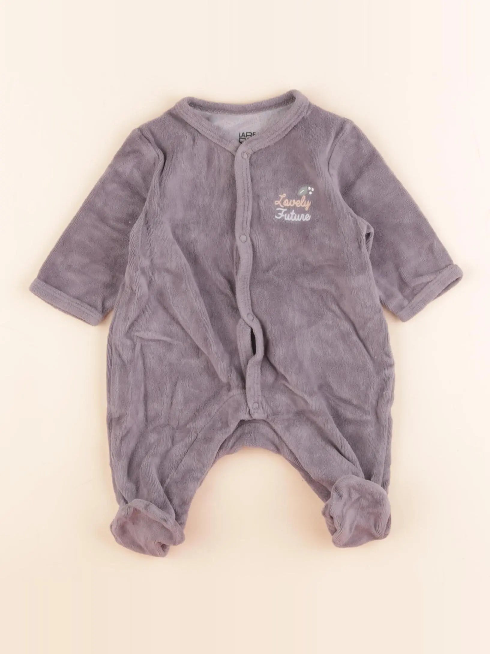 La Redoute - pyjama velours gris - 1 mois