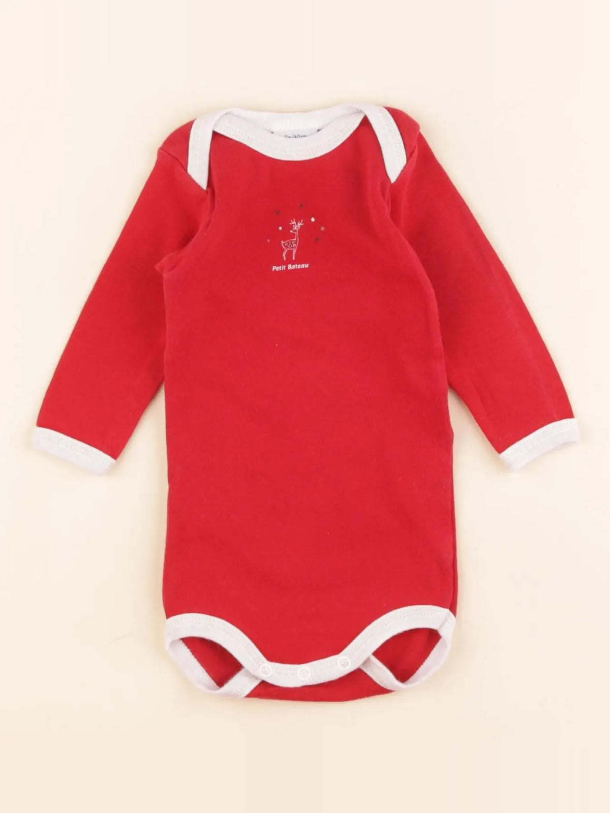 Petit Bateau - body rouge - 3 mois