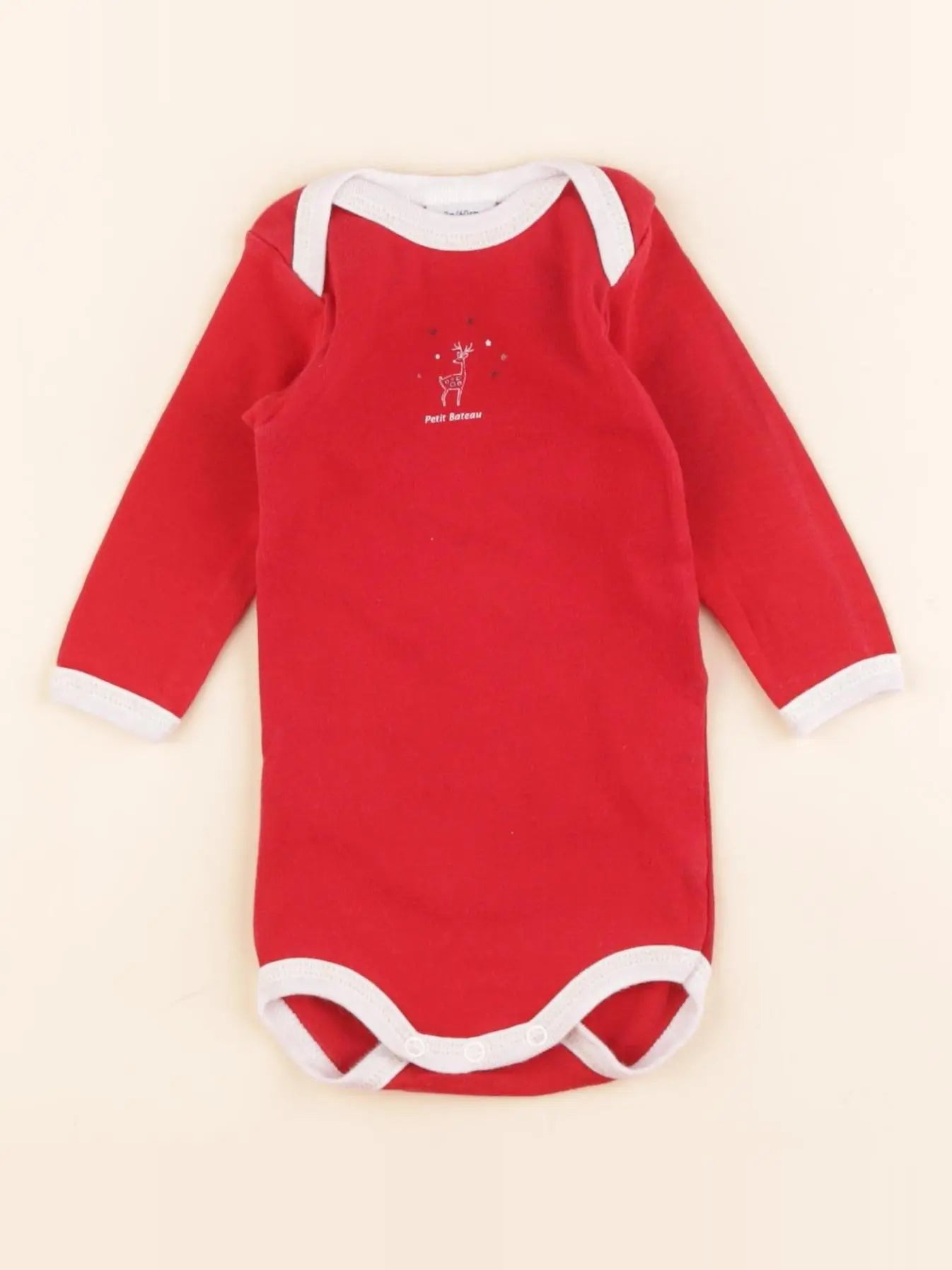 Petit Bateau - body rouge - 3 mois