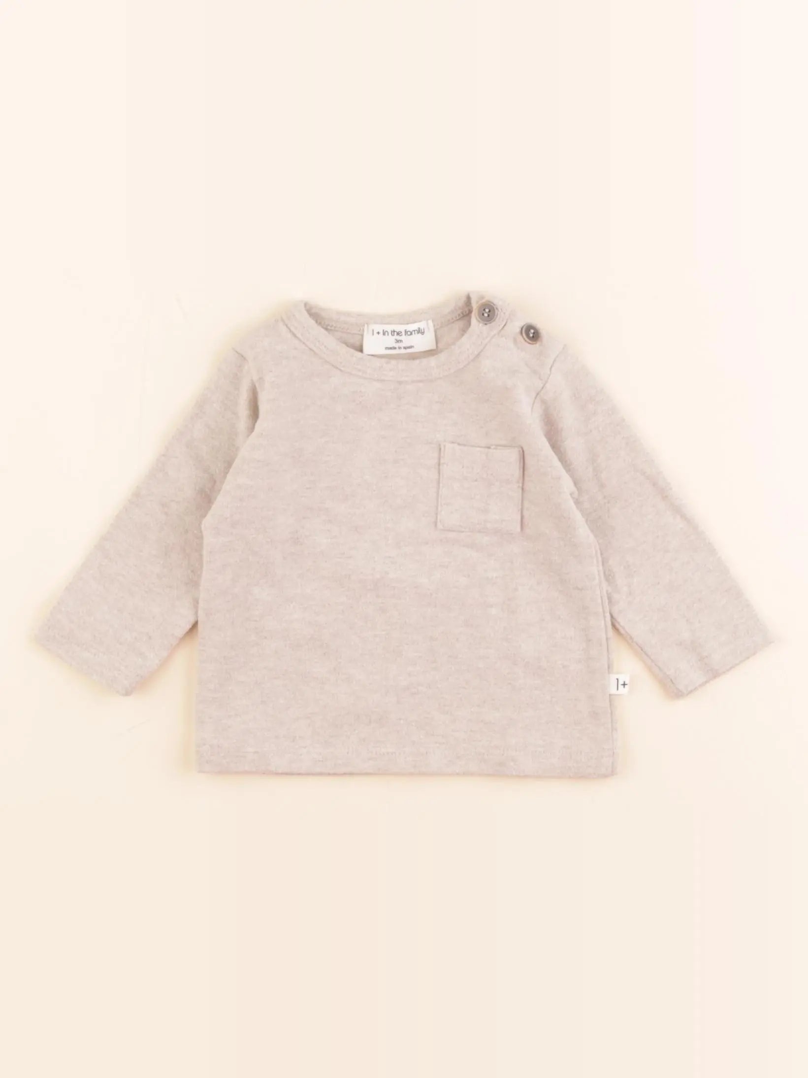 1+ In the family - tee-shirt beige - 3 mois