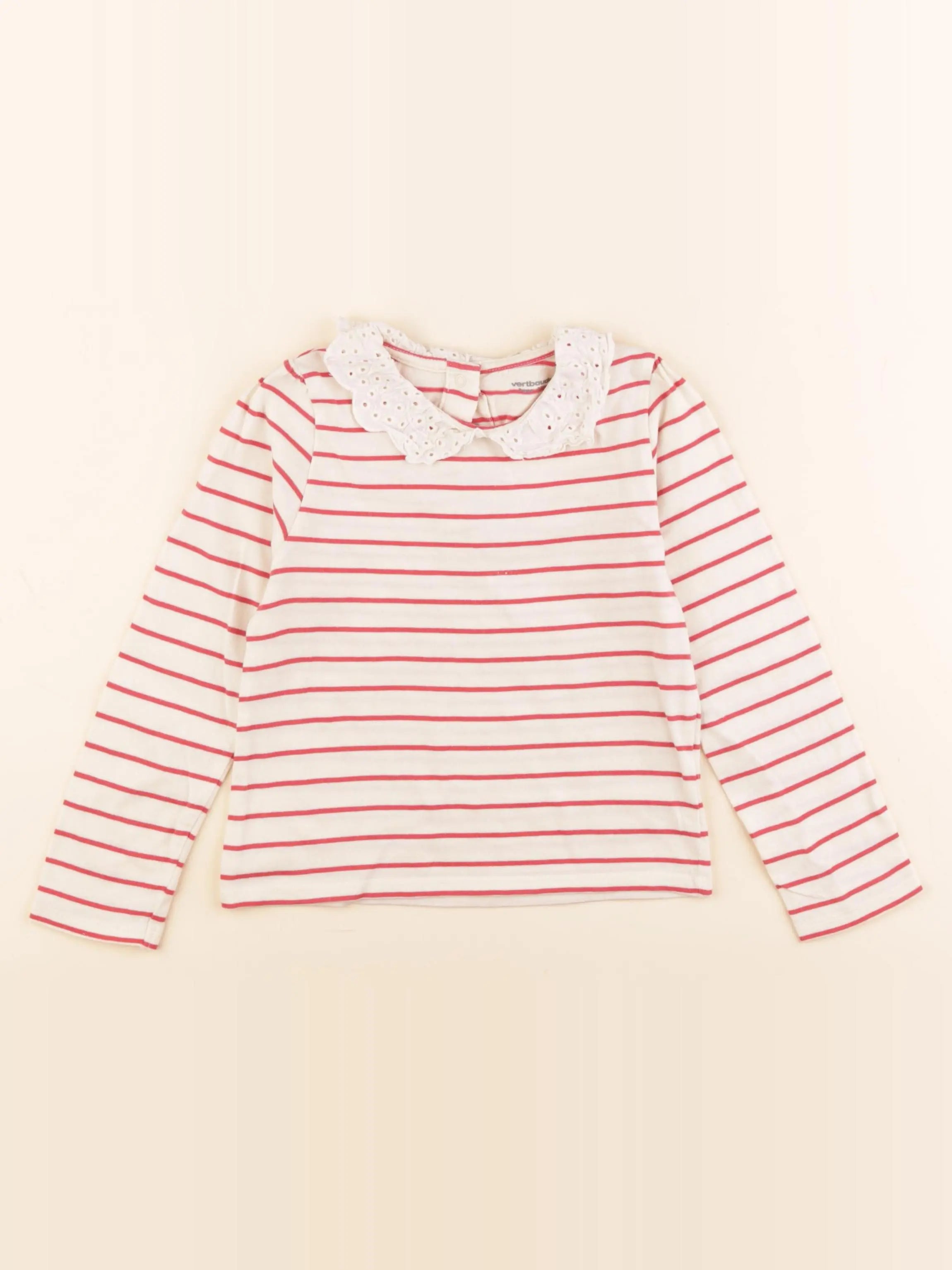 Vertbaudet - tee-shirt beige, rouge - 3 ans