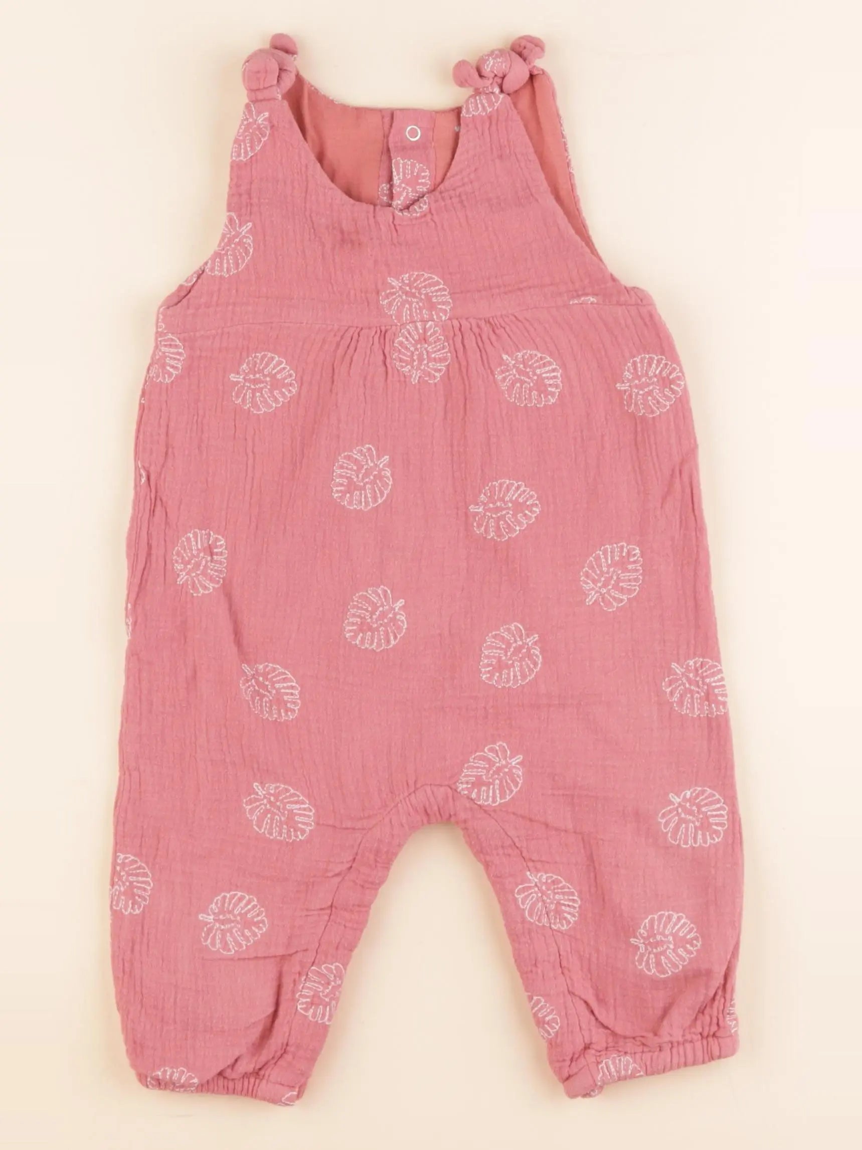 Vertbaudet - combinaison doublé rose - 12 mois