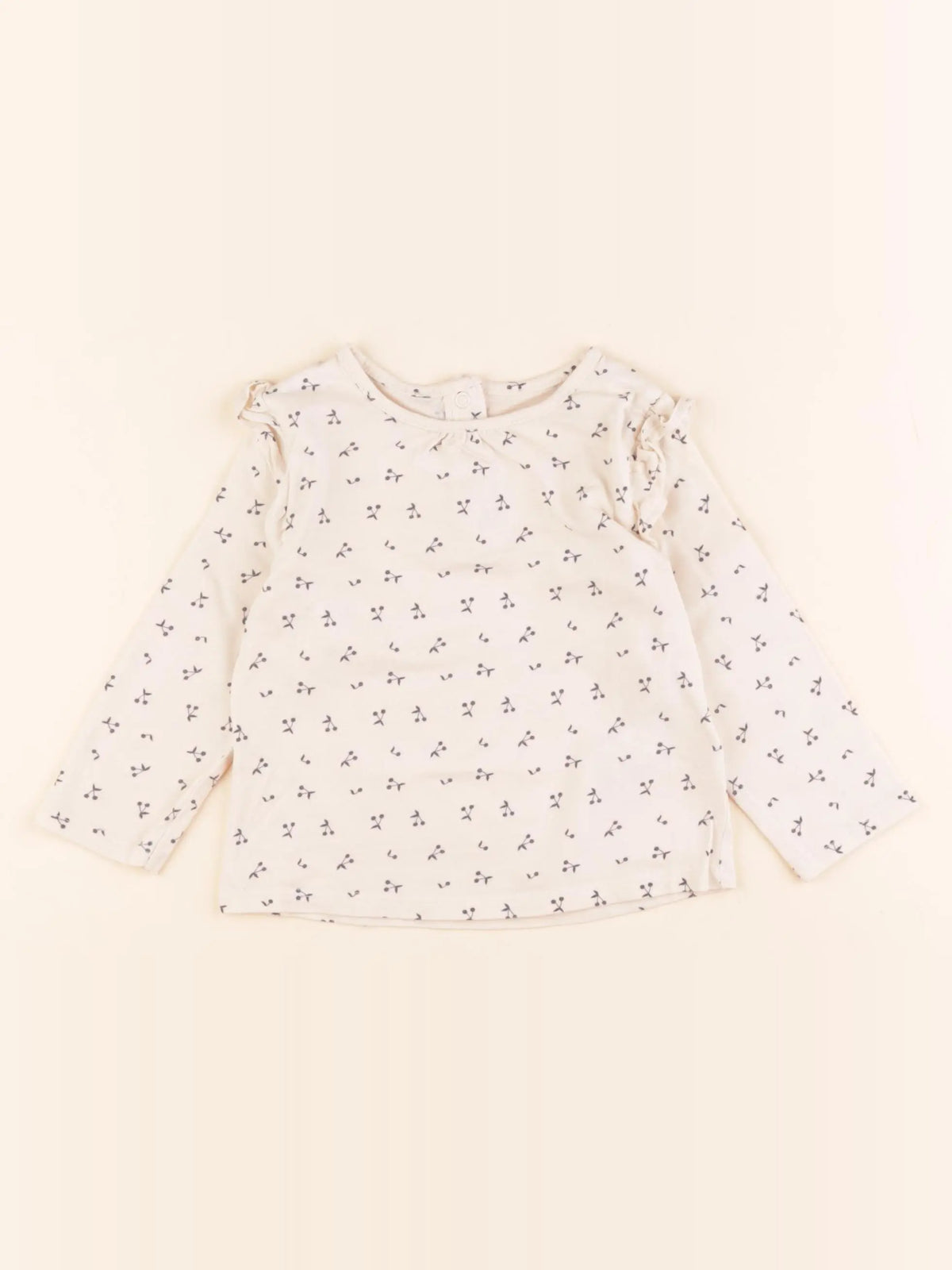 Vertbaudet - tee-shirt beige - 12 mois