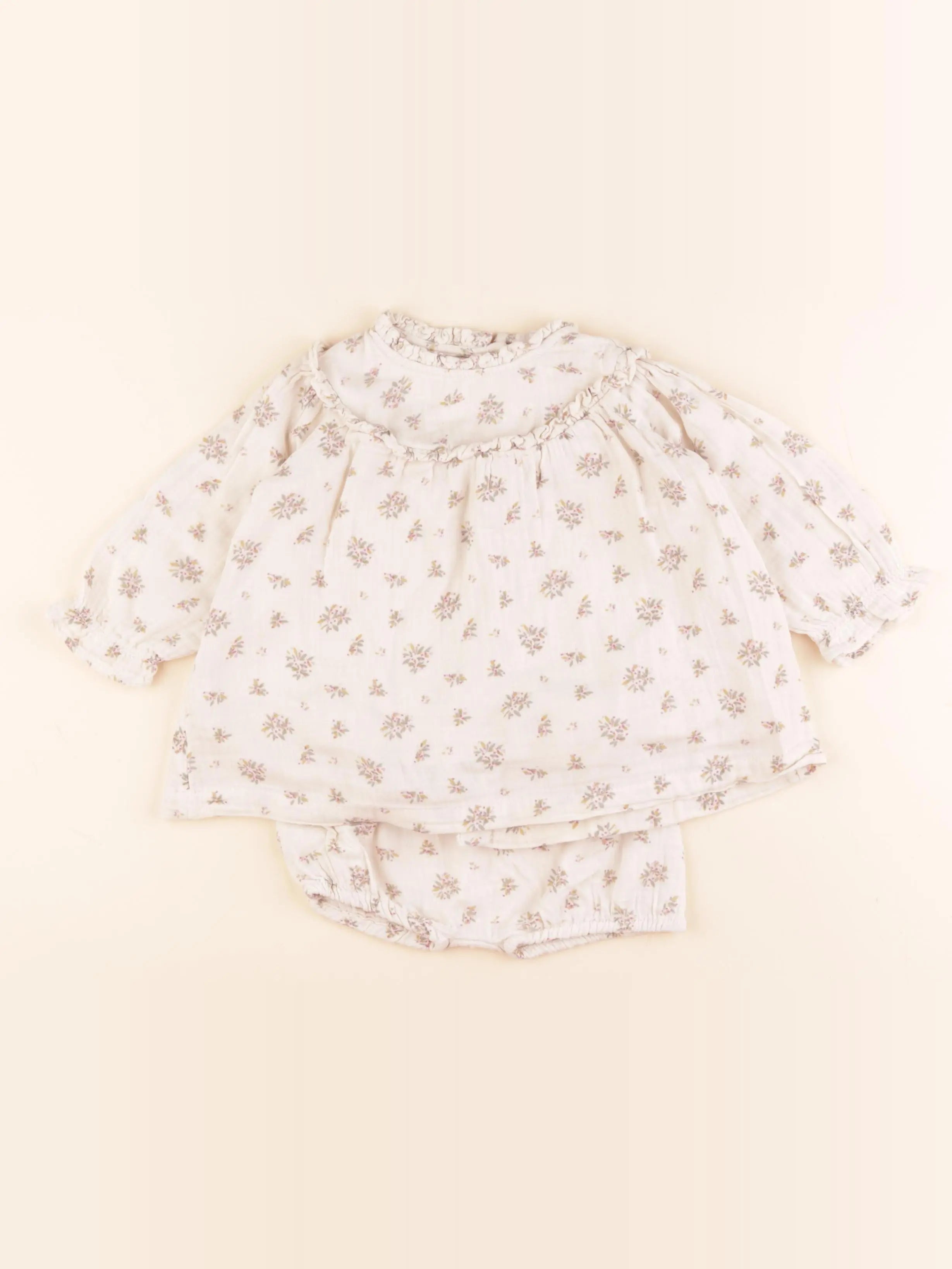 Vertbaudet - robe beige - 6 mois