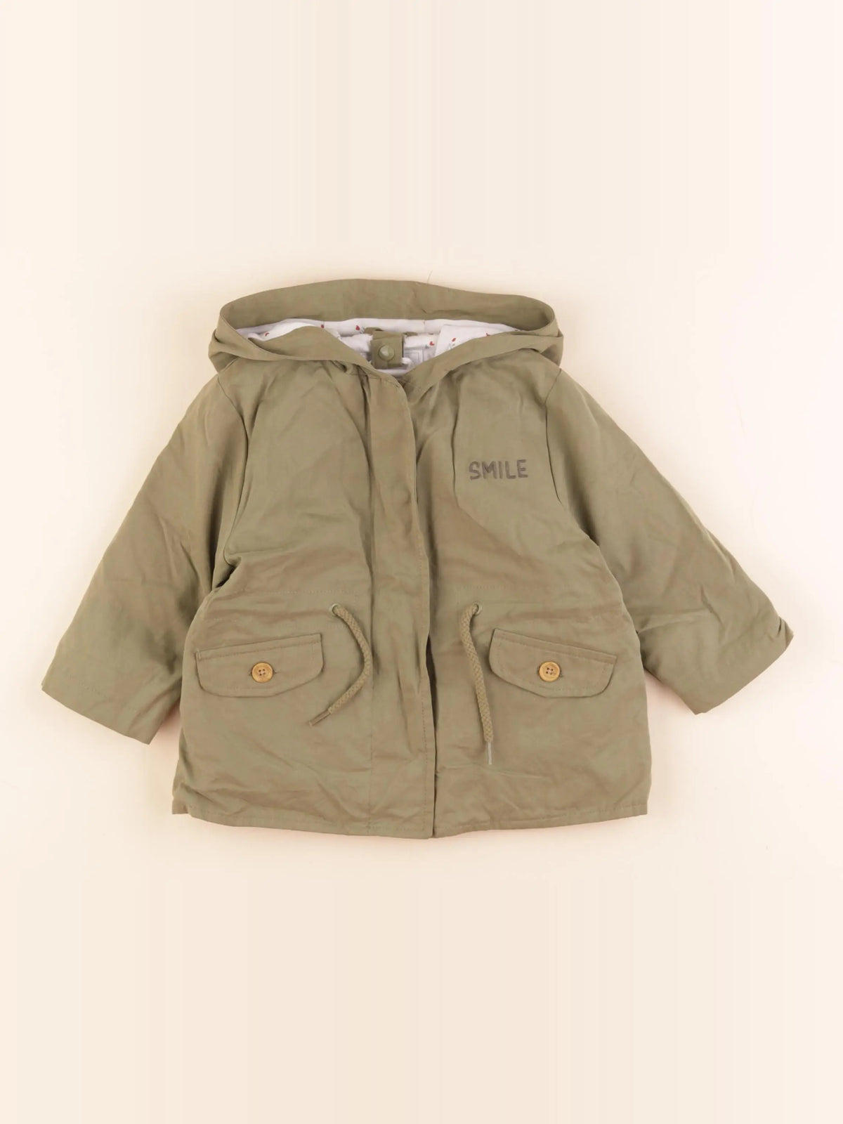 Vertbaudet - manteau doublure amovible vert - 12 mois