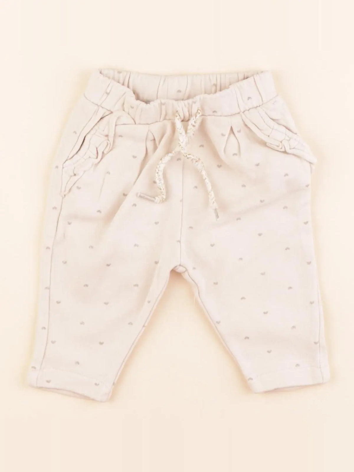 Vertbaudet - jogging beige, argent - 3 mois