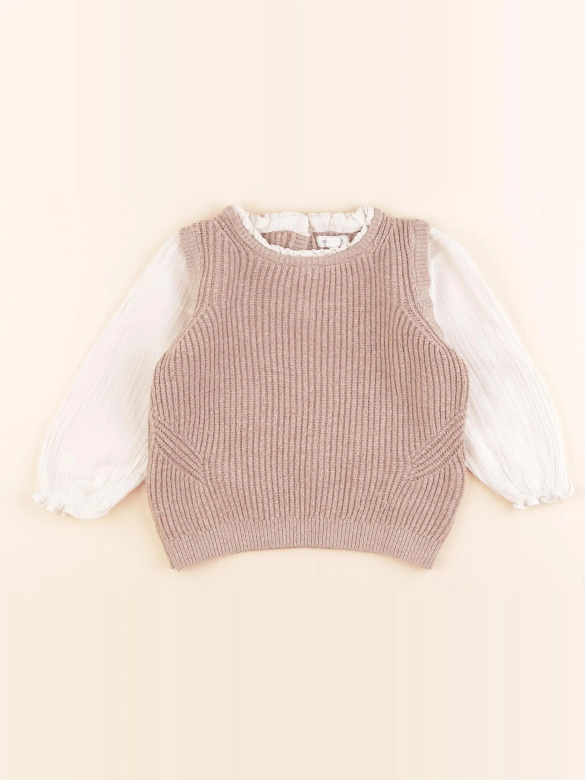 Vertbaudet - pull beige - 2 ans