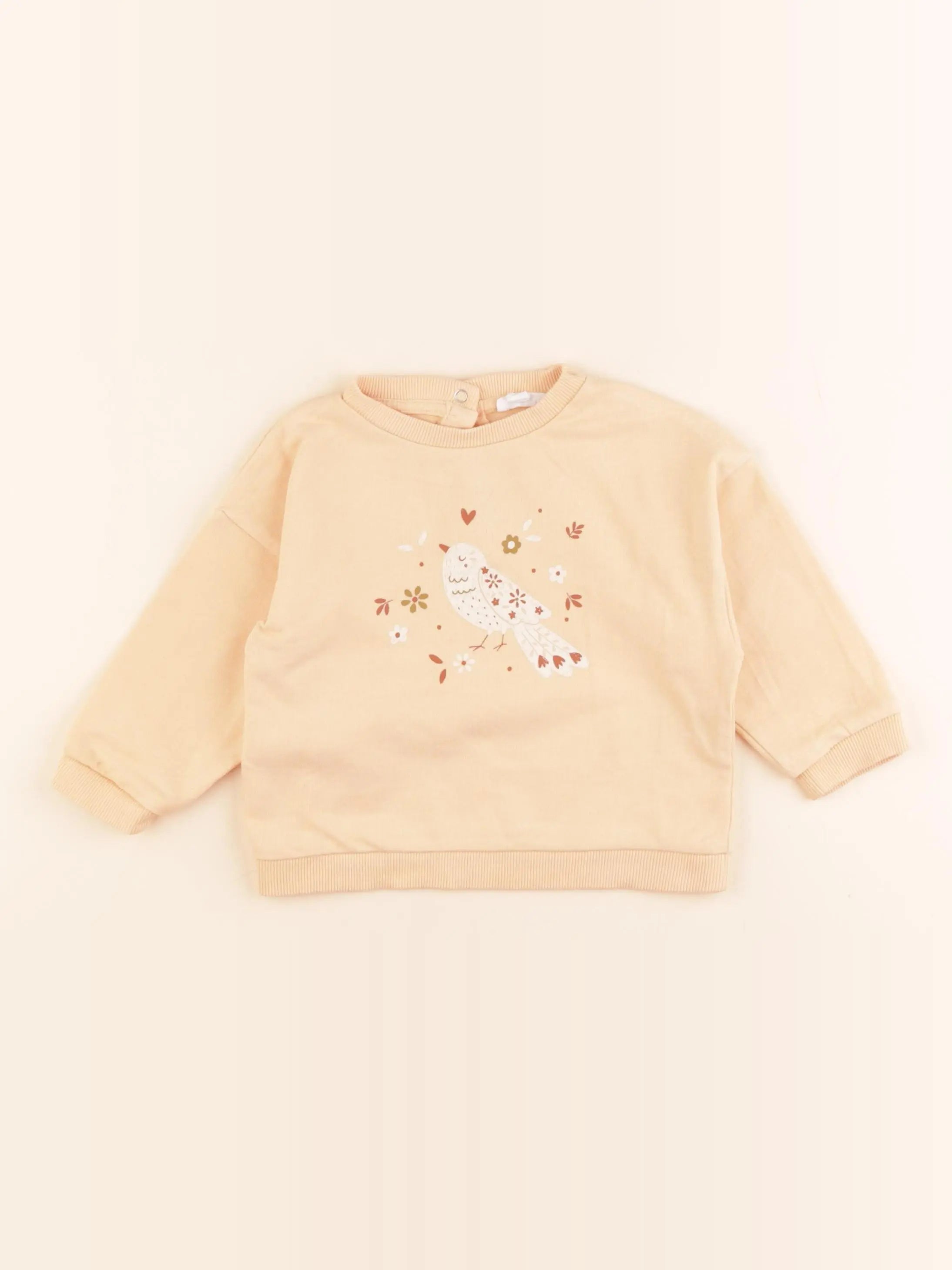 Vertbaudet - sweat orange - 12 mois