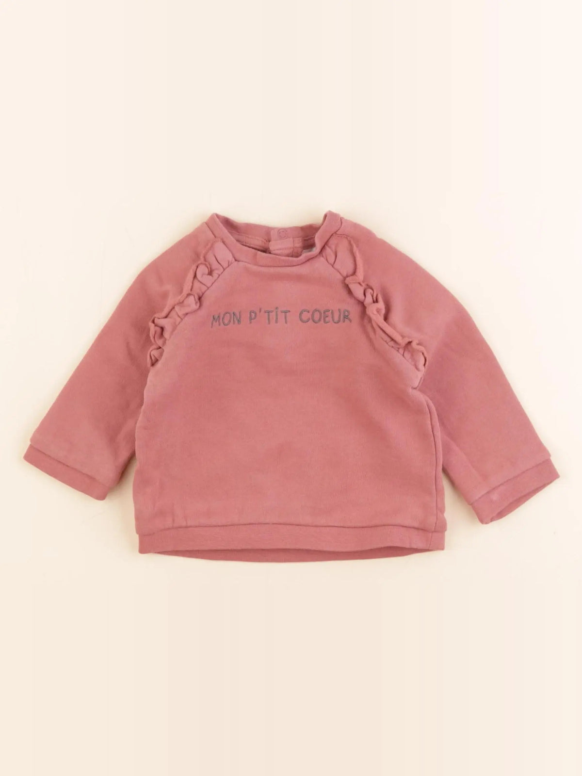 Vertbaudet - sweat rose - 3 mois