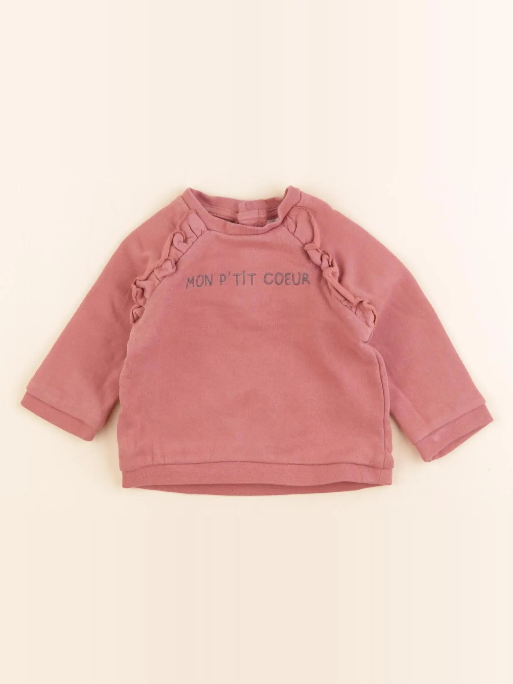Vertbaudet - sweat rose - 3 mois