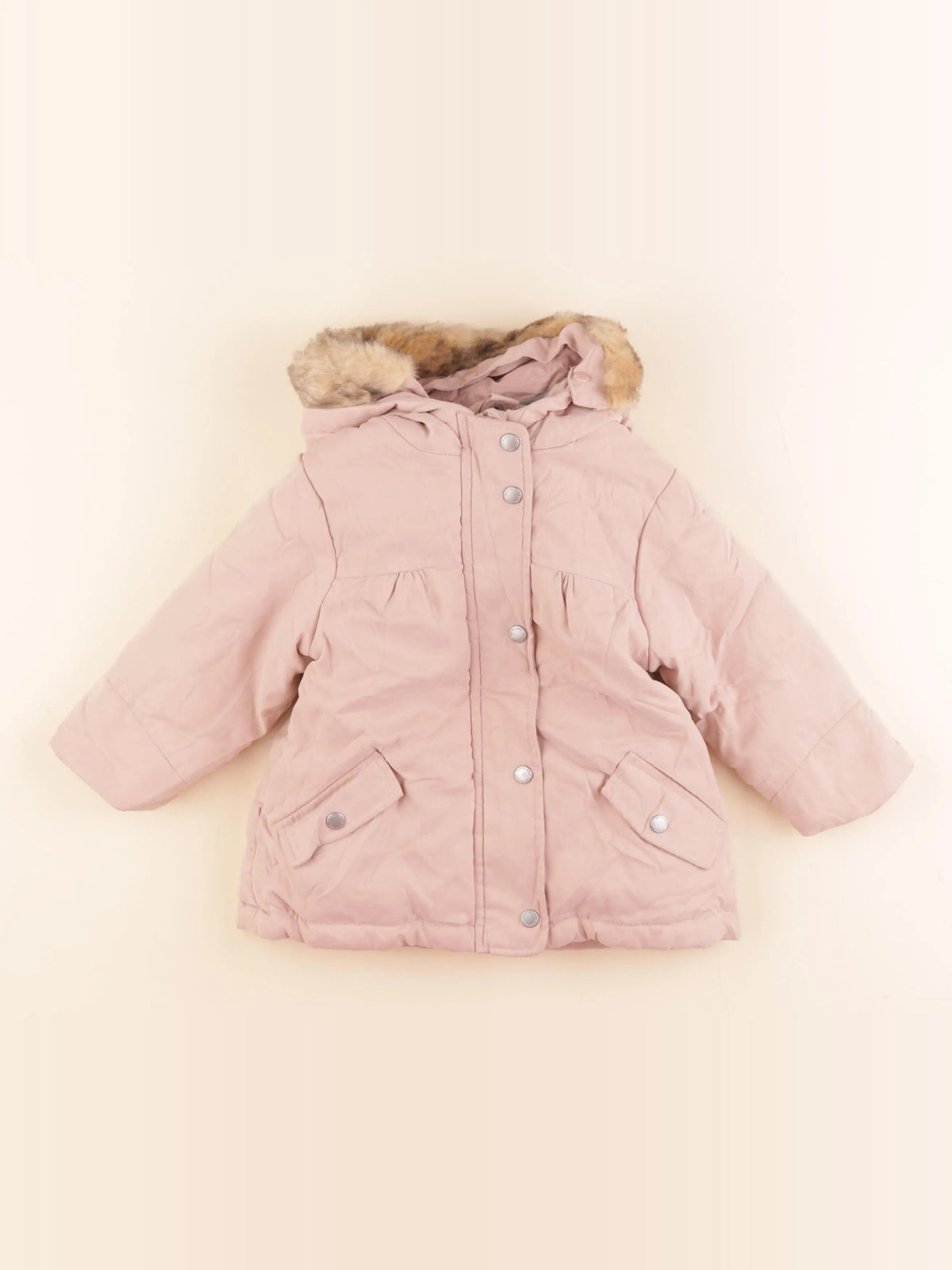 Vertbaudet - manteau doublure amovible rose - 18 mois