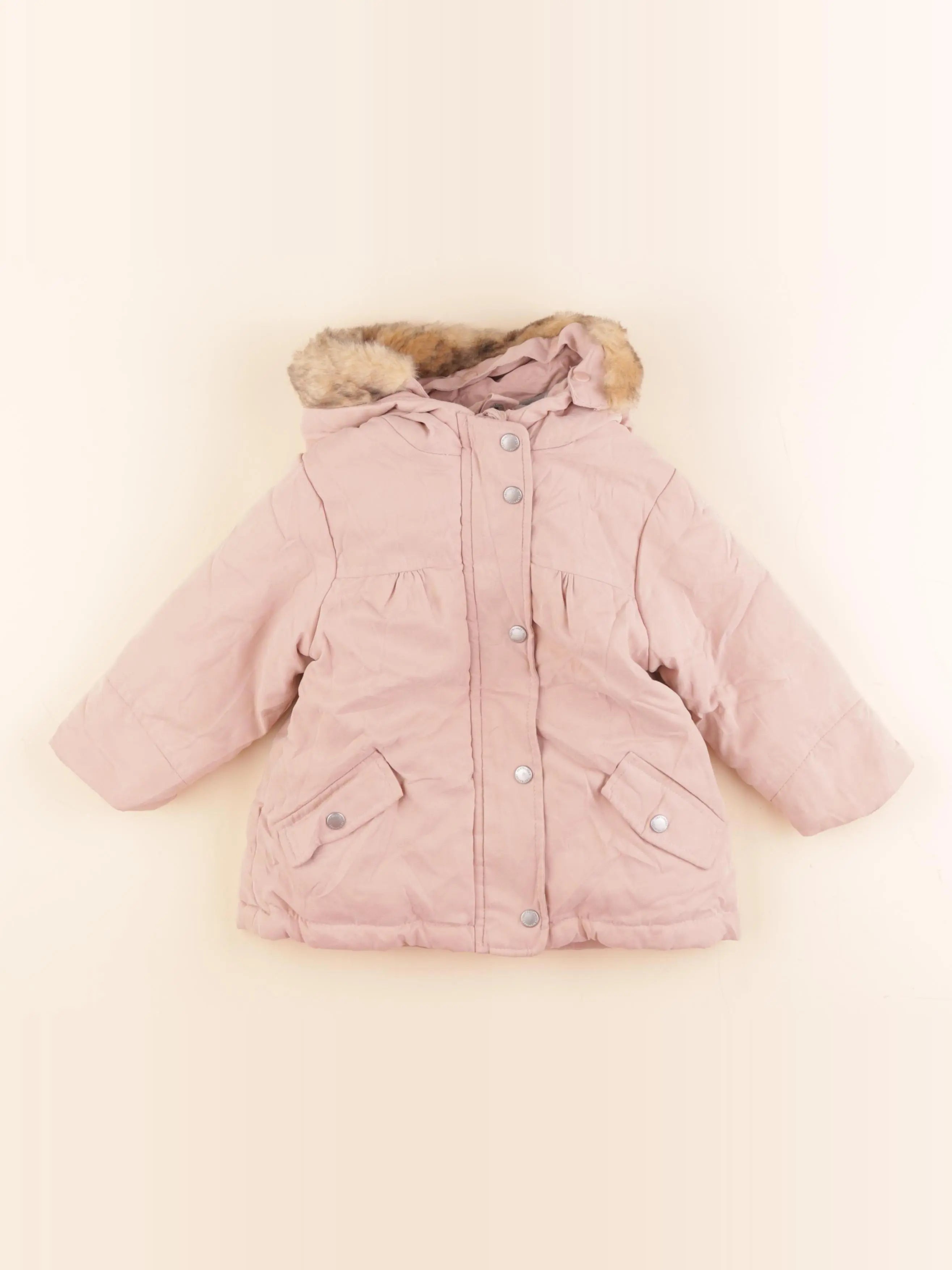 Vertbaudet - manteau doublure amovible rose - 18 mois