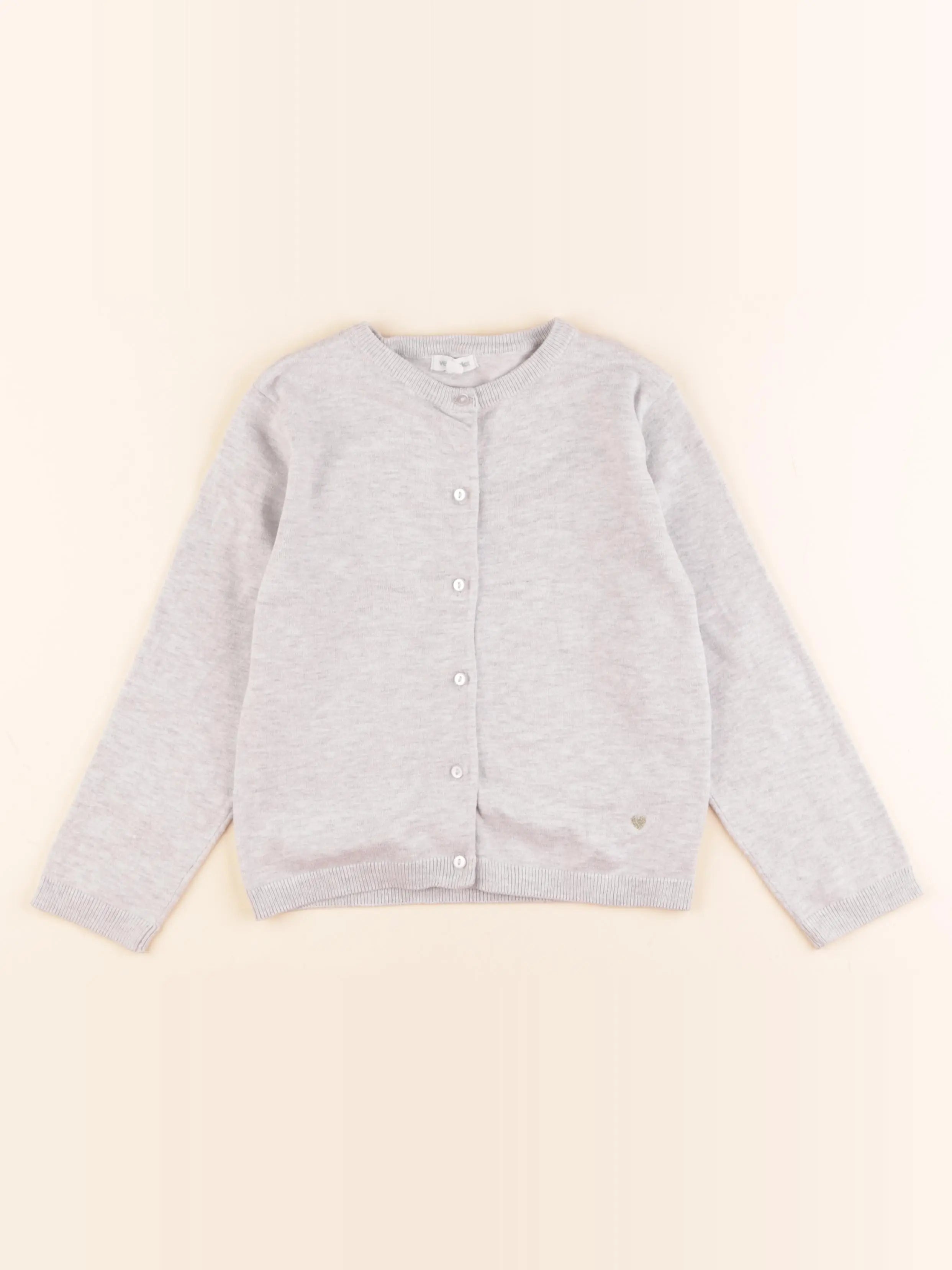 Vertbaudet - gilet gris, or - 6 ans