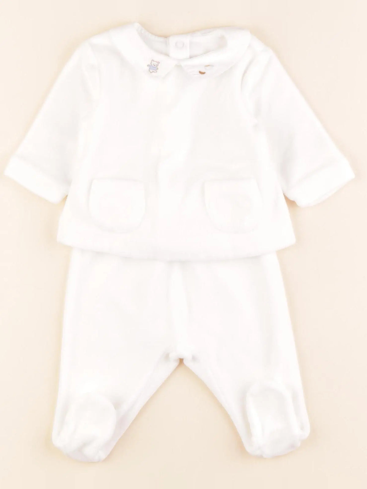 Jacadi - pyjama velours blanc - 3 mois