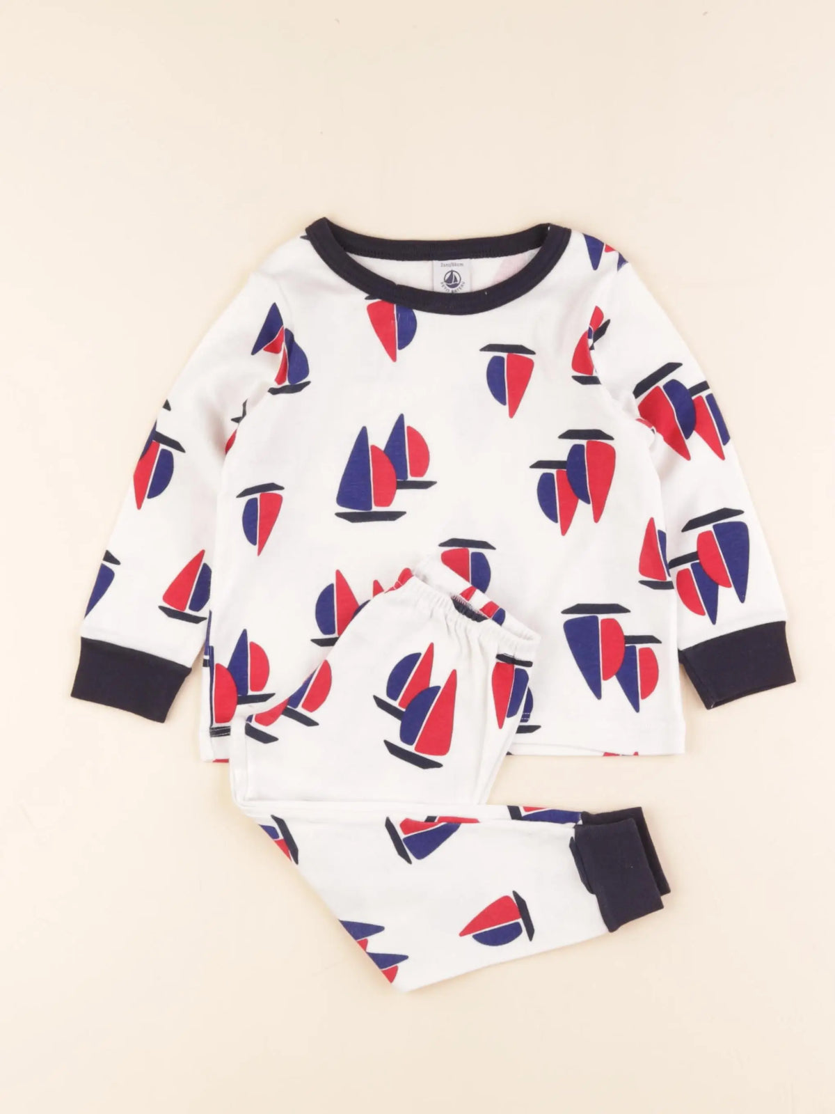 Pyjama coton blanc, multicolore