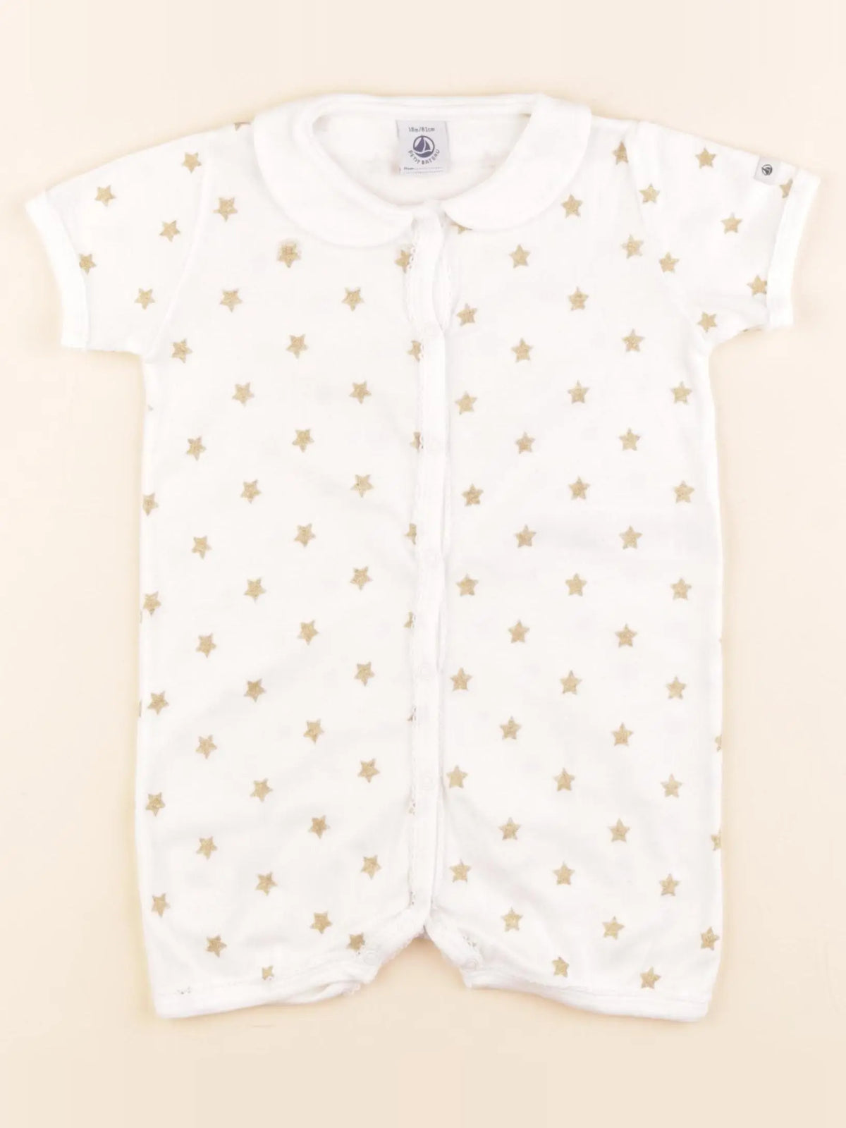 Pyjama coton blanc, or