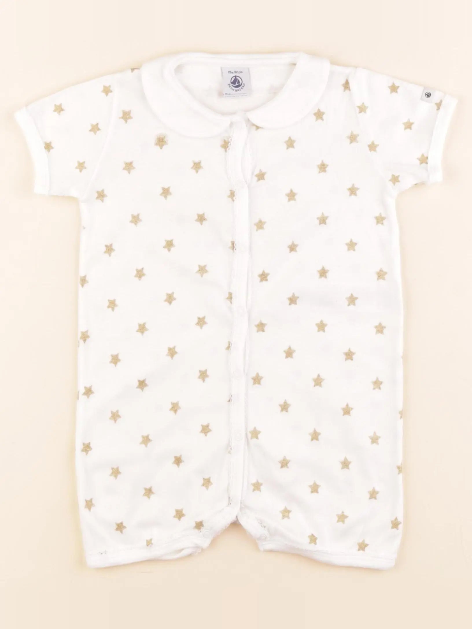 Pyjama coton blanc, or