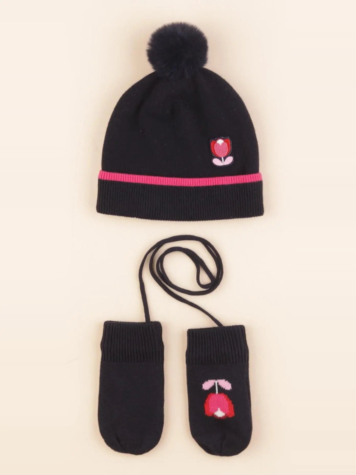 Jacadi - ensemble bonnet/moufles bleu - 6 mois