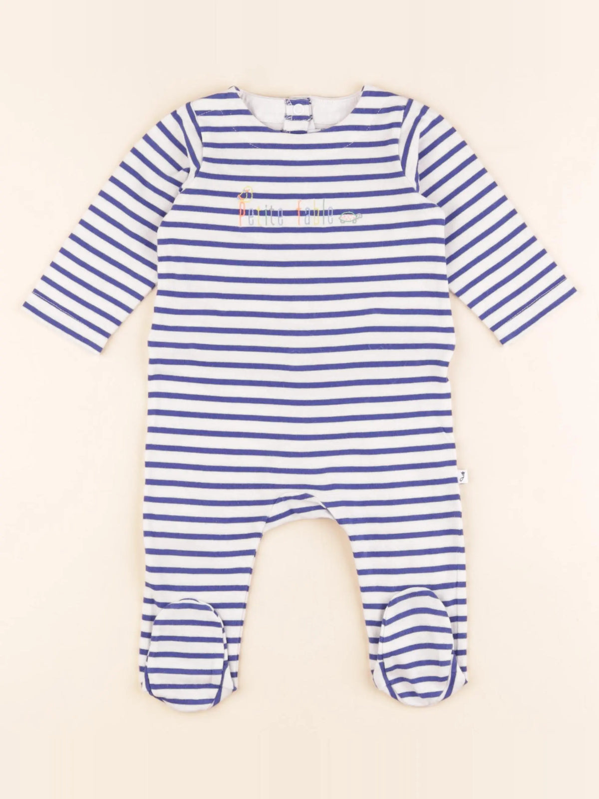Jacadi - pyjama coton blanc, bleu - 6 mois