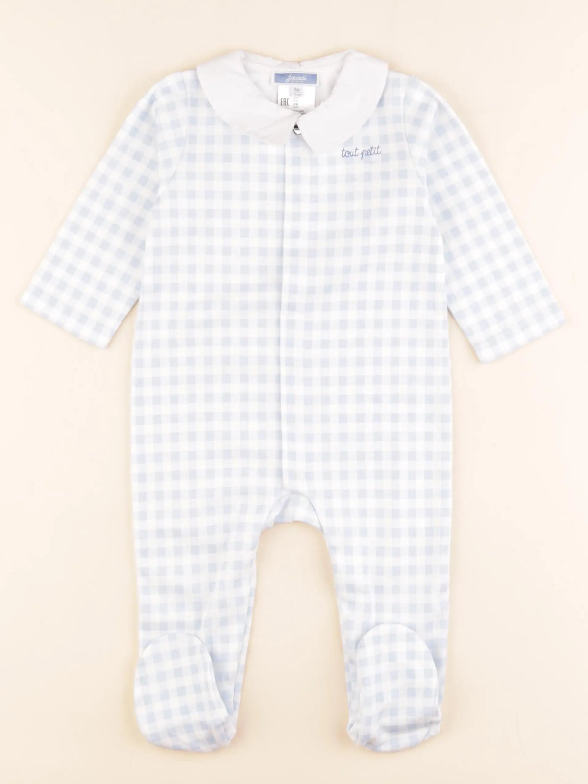 Jacadi - pyjama coton blanc, bleu - 9 mois