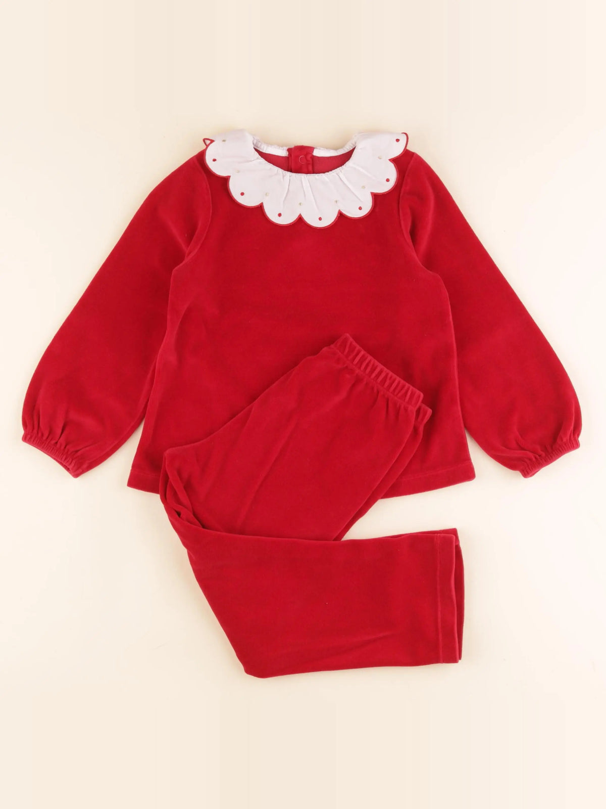 Jacadi - pyjama velours rouge - 4 ans