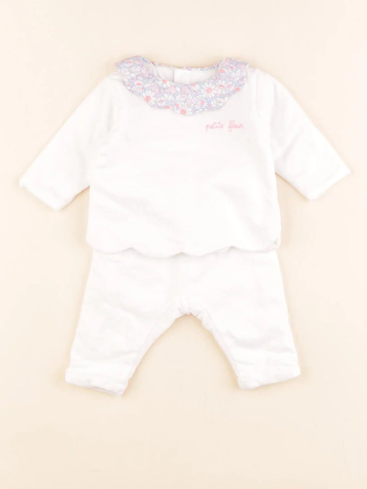 Jacadi - ensemble doublé blanc - 1 mois
