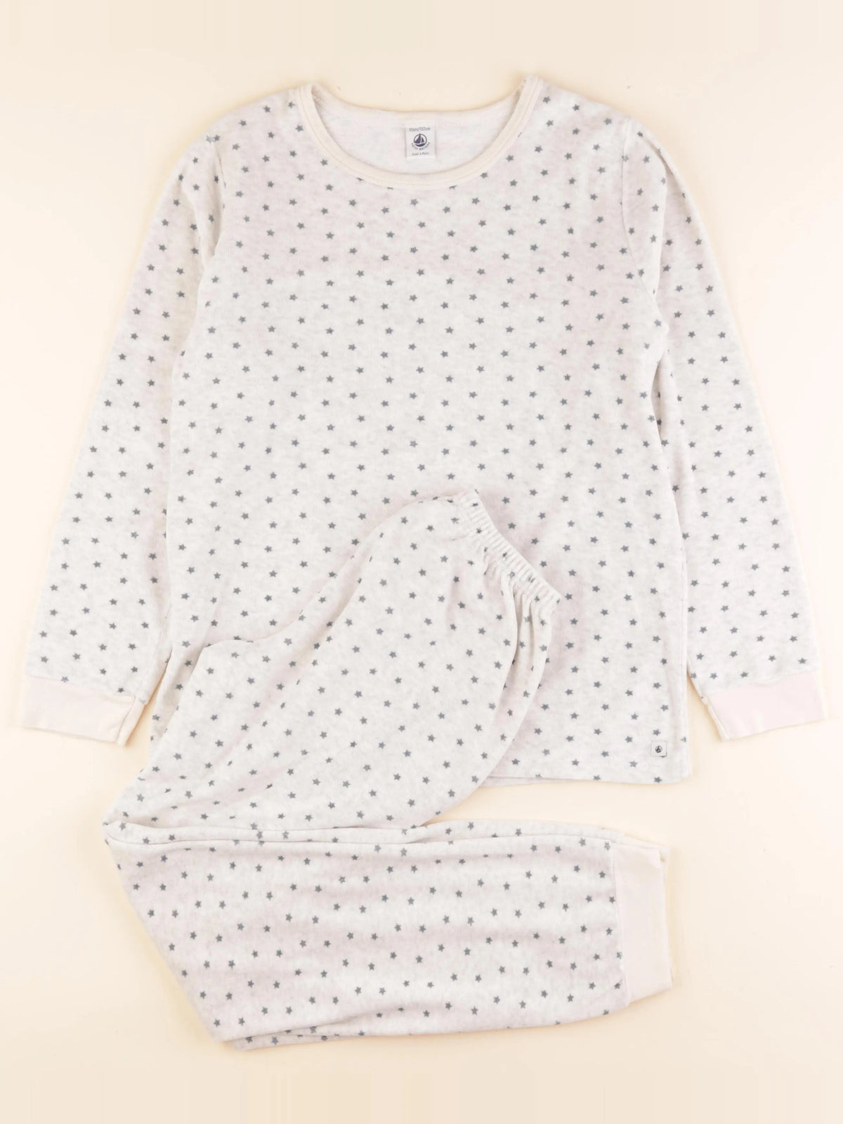 Pyjama velours gris, bleu