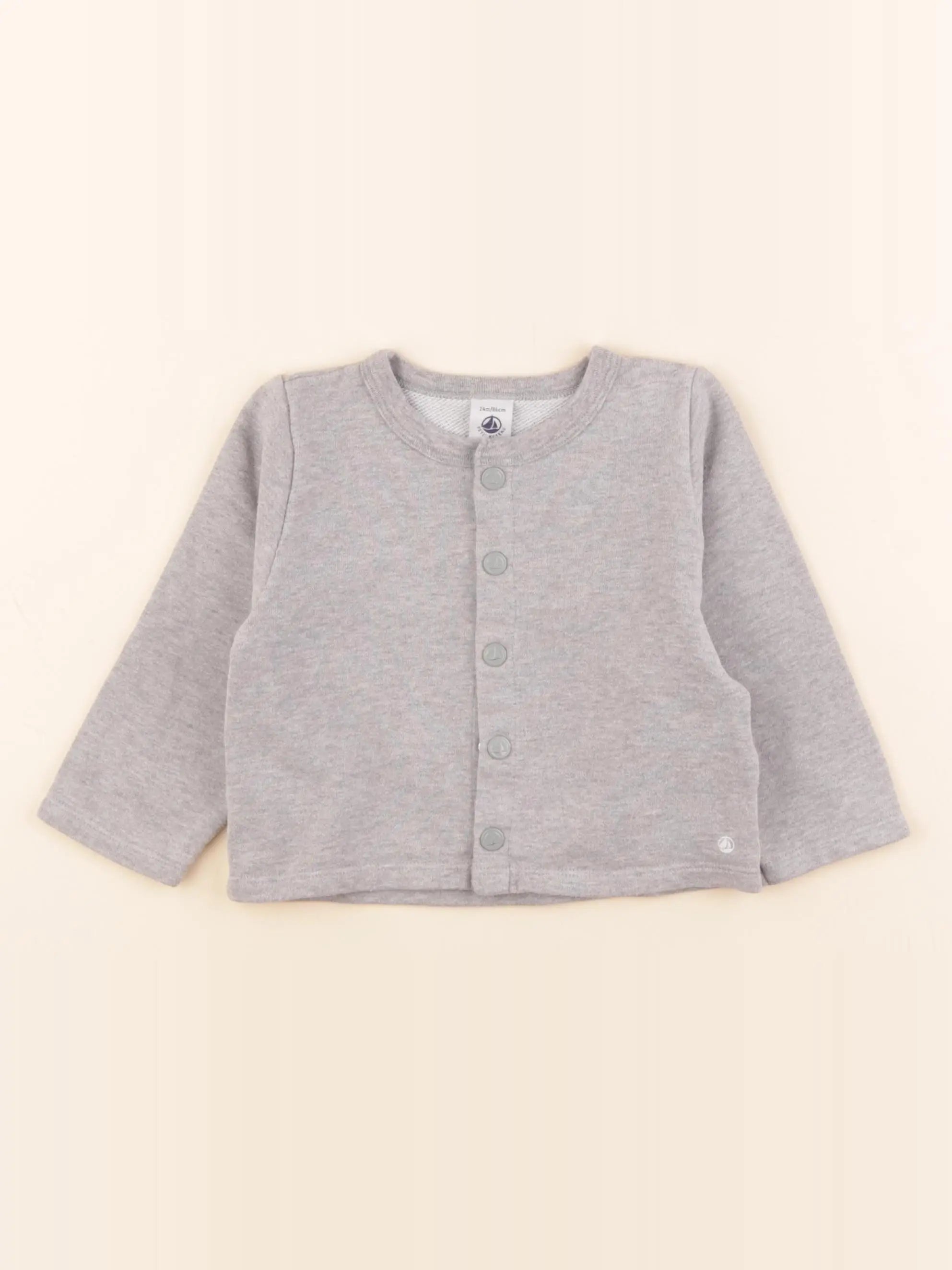 Petit Bateau - sweat gris - 24 mois